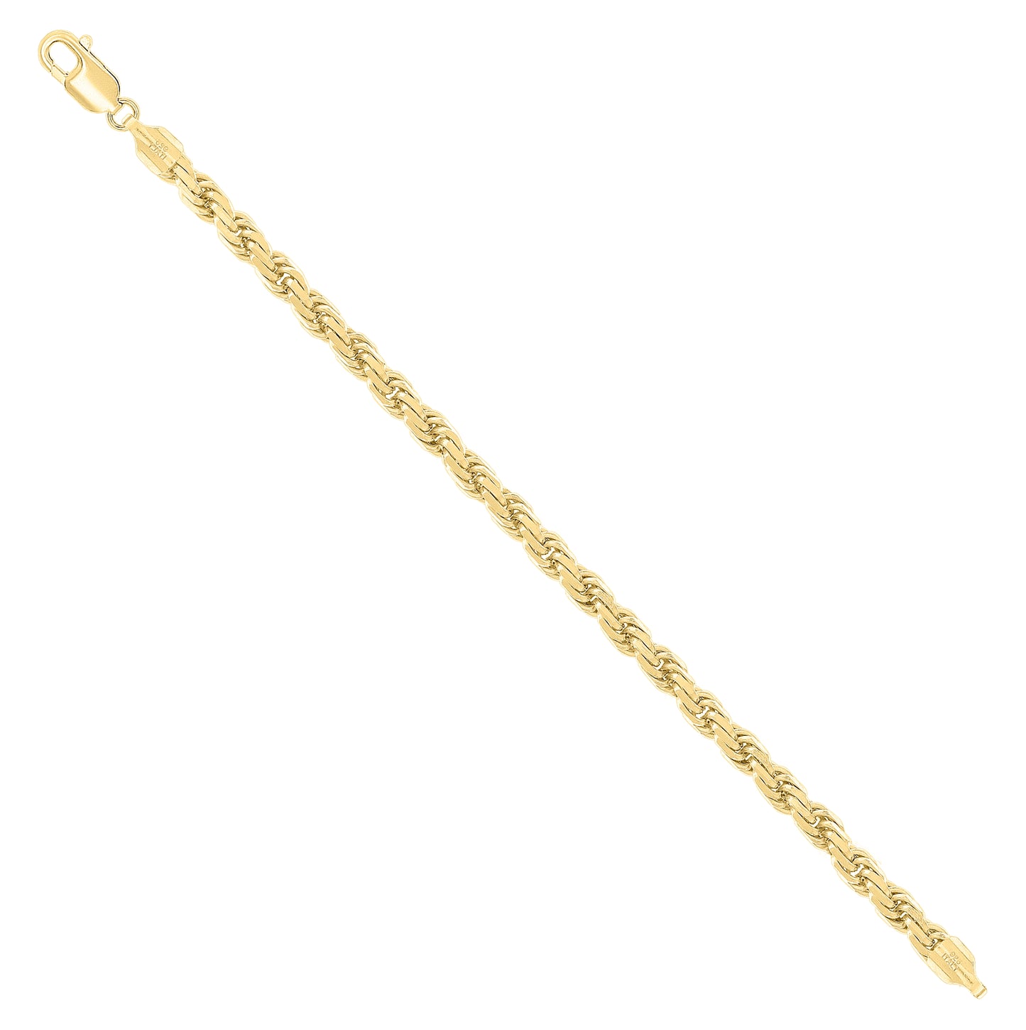 Sterling Silver Yellow-Tone Solid Rope Silver Chain