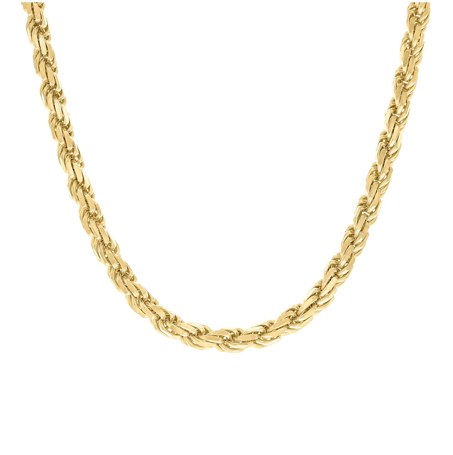 Sterling Silver Yellow-Tone Solid Rope Silver Chain
