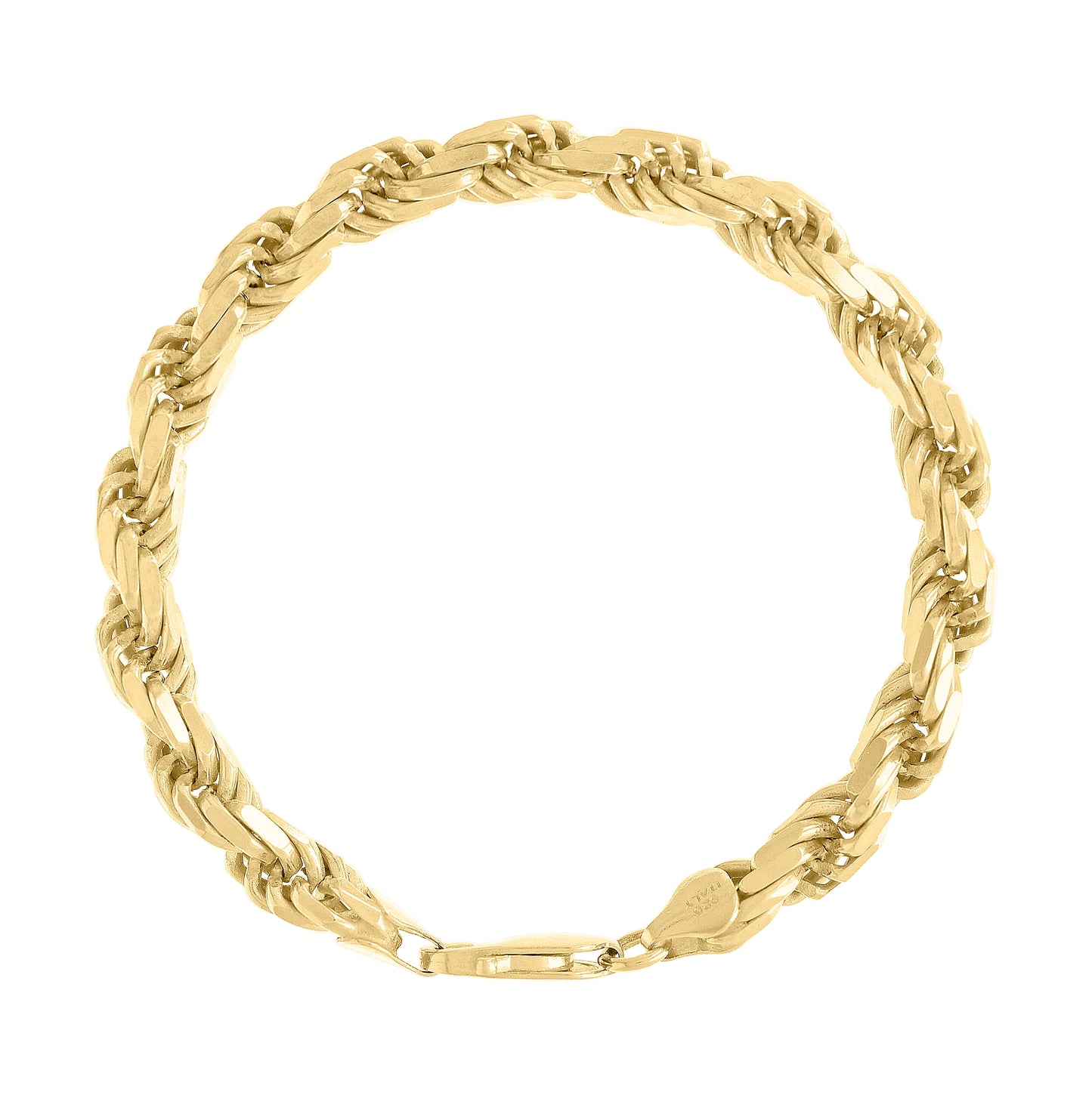 Sterling Silver Yellow-Tone Solid Rope Silver Chain
