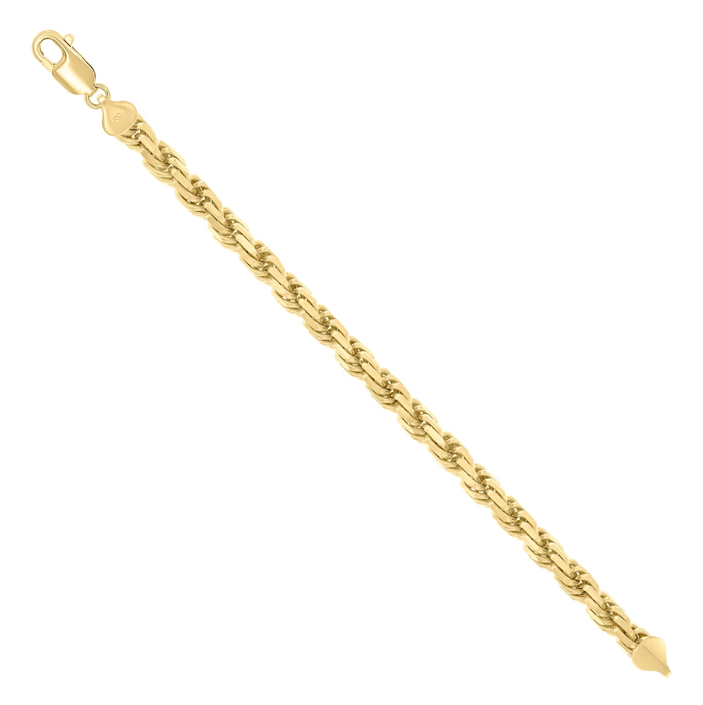 Sterling Silver Yellow-Tone Solid Rope Silver Chain