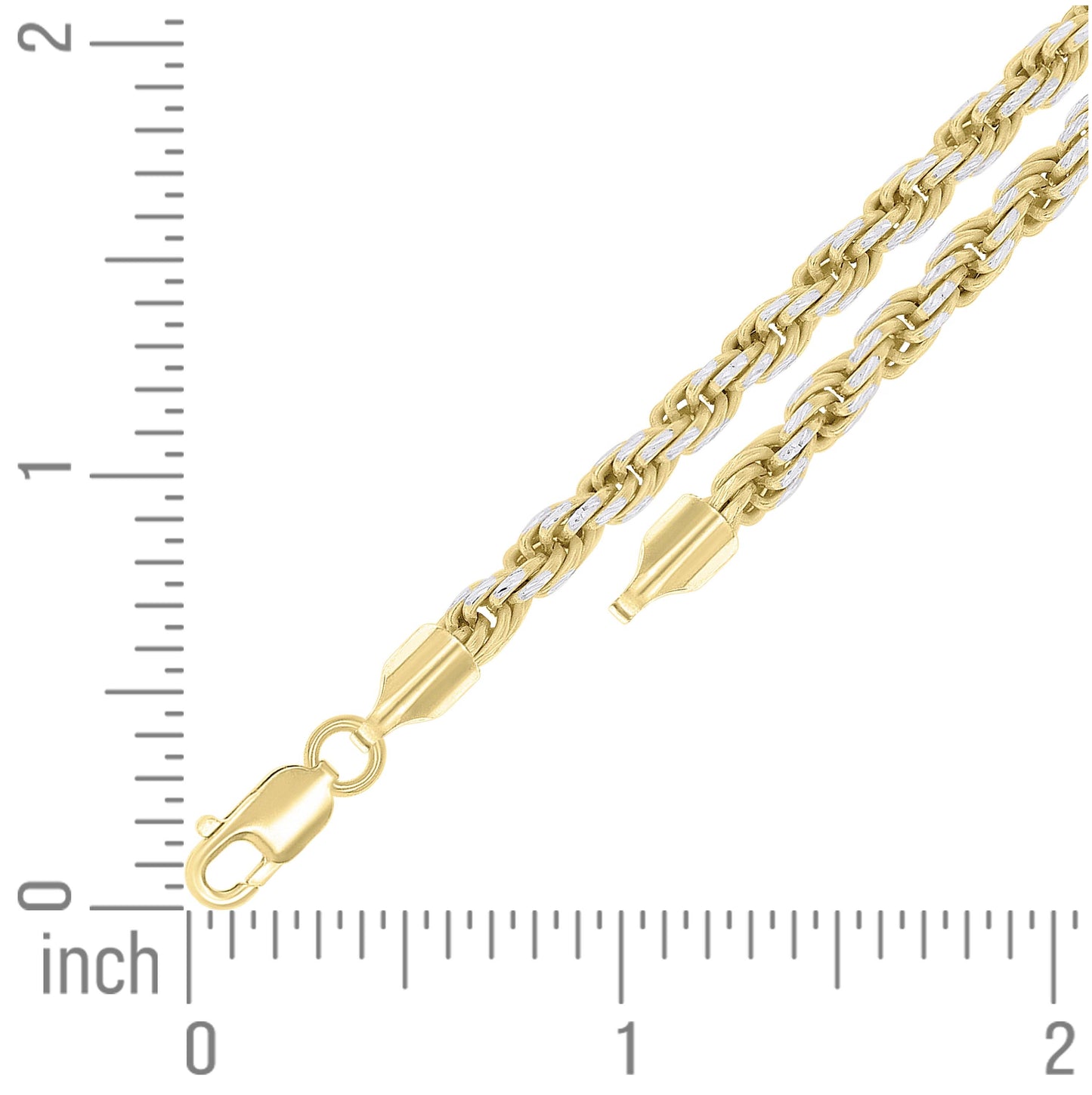 Sterling Silver Two Tone Solid Rope Silver Chain