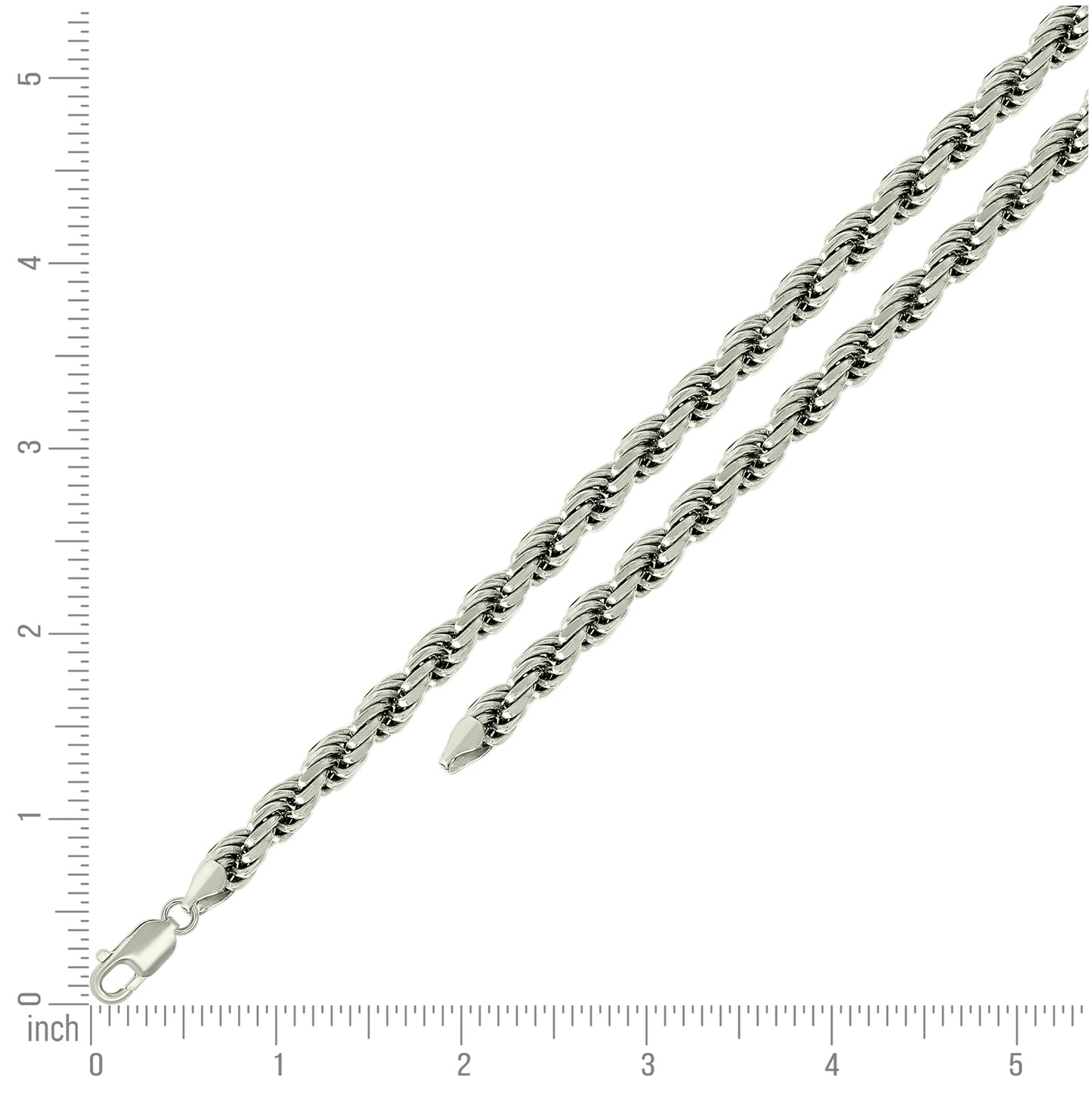 Sterling Silver Solid Rope Silver Chain