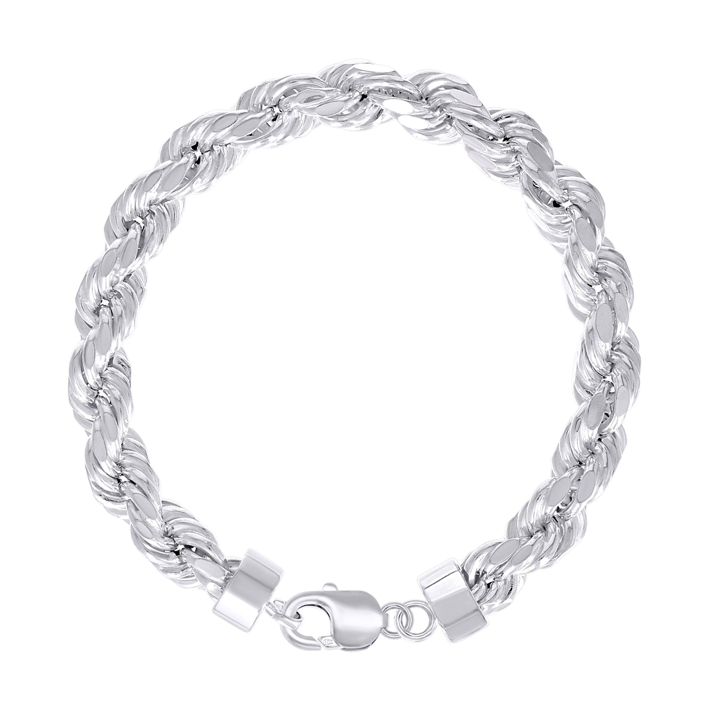 Sterling Silver Rhodium Plated Hollow Rope Chain