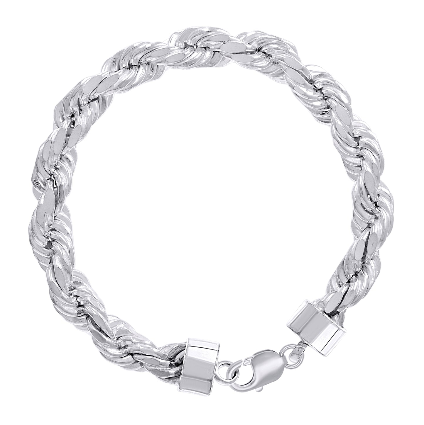 Sterling Silver Rhodium Plated Hollow Rope Chain