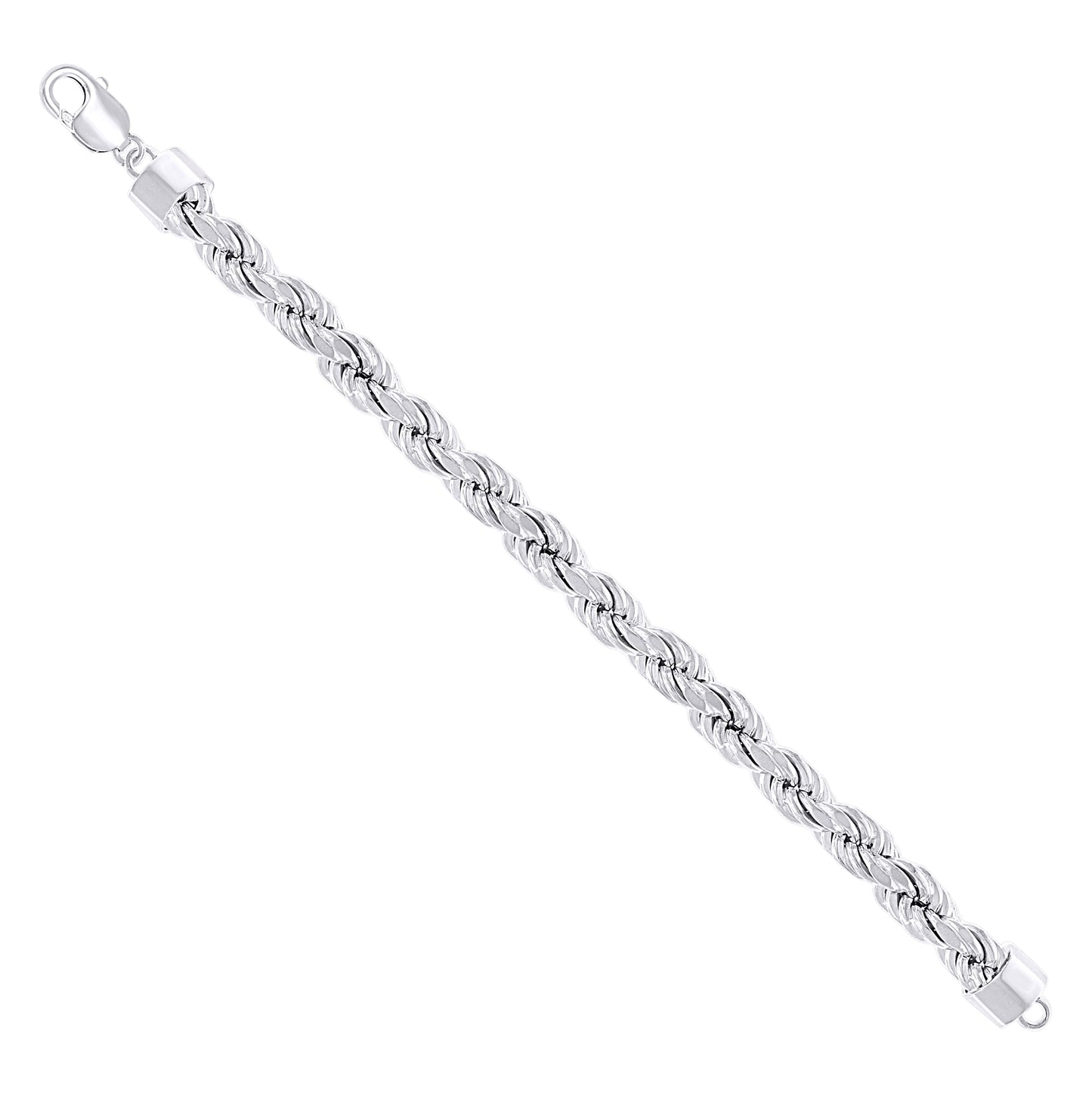 Sterling Silver Rhodium Plated Hollow Rope Chain