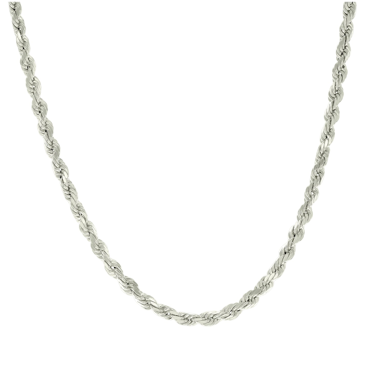 Sterling Silver Hollow Rope Chain