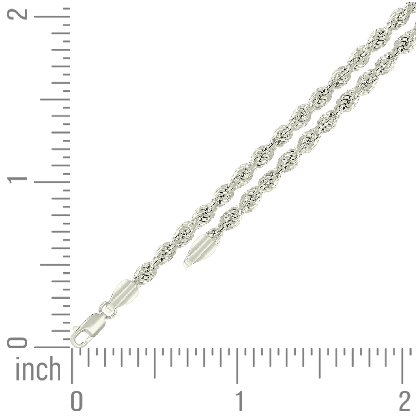 Sterling Silver Hollow Rope Chain