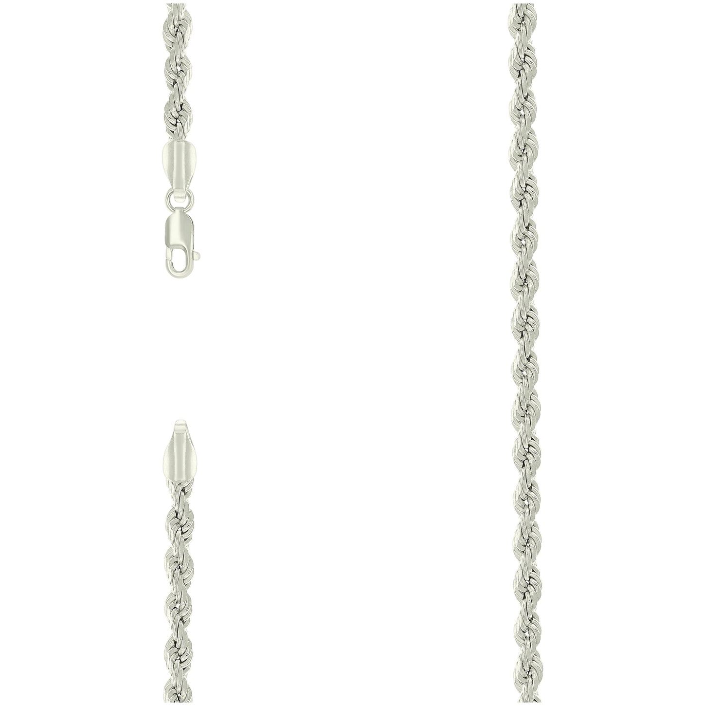 Sterling Silver Hollow Rope Chain