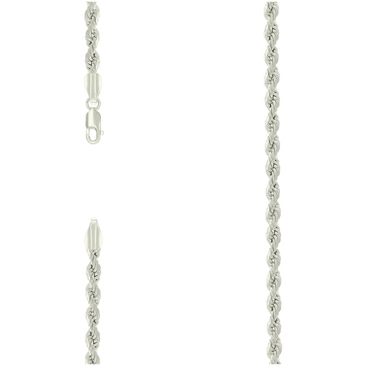 Sterling Silver Hollow Rope Chain