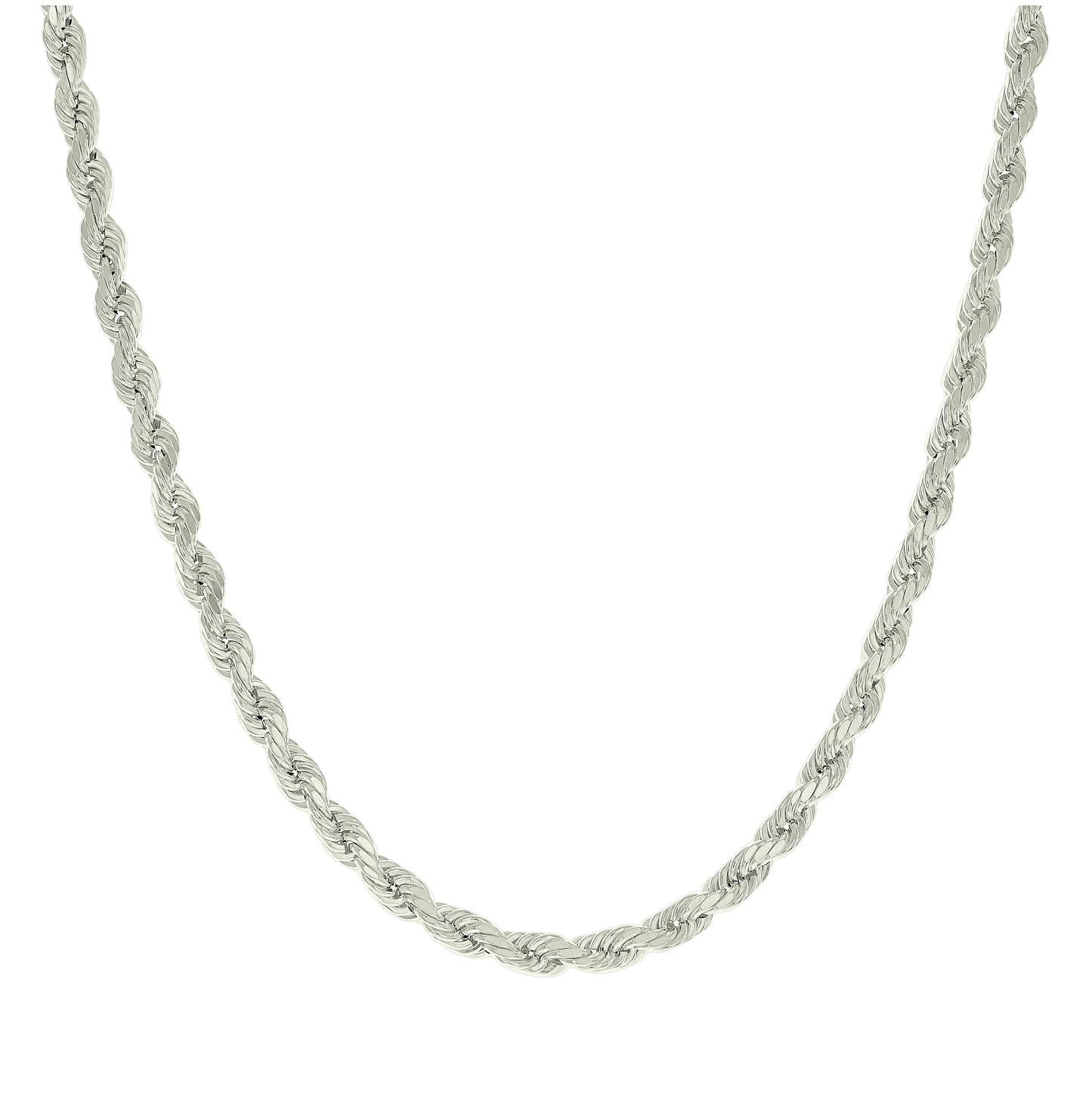 Sterling Silver Hollow Rope Chain