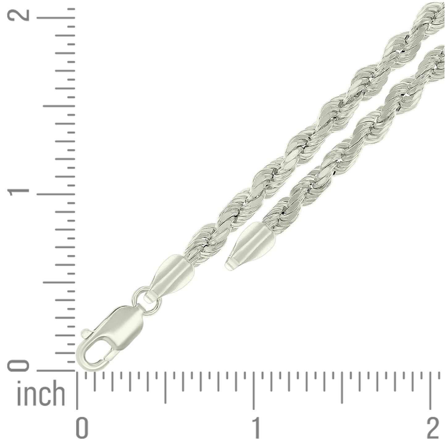 Sterling Silver Hollow Rope Chain