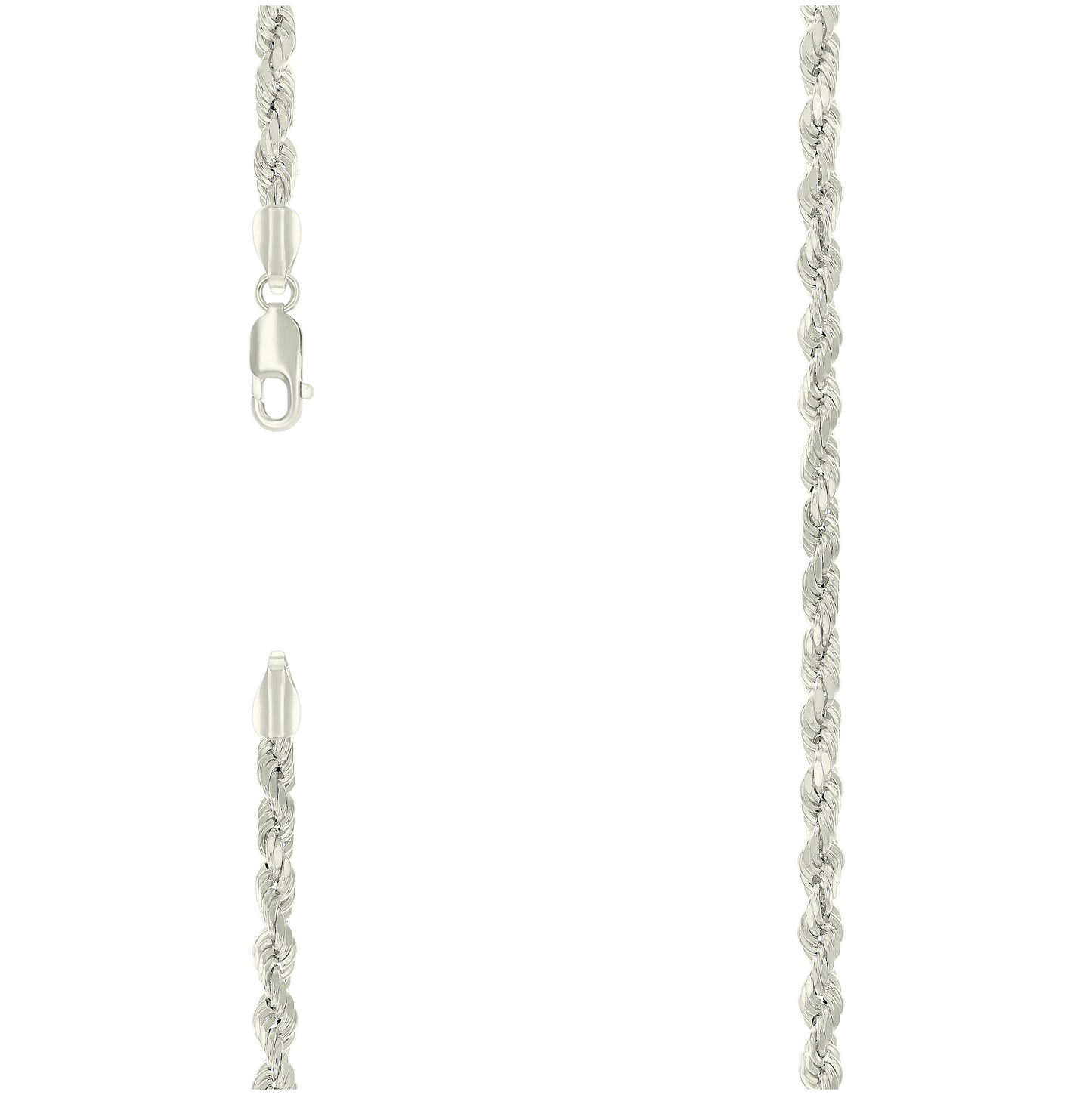 Sterling Silver Hollow Rope Chain