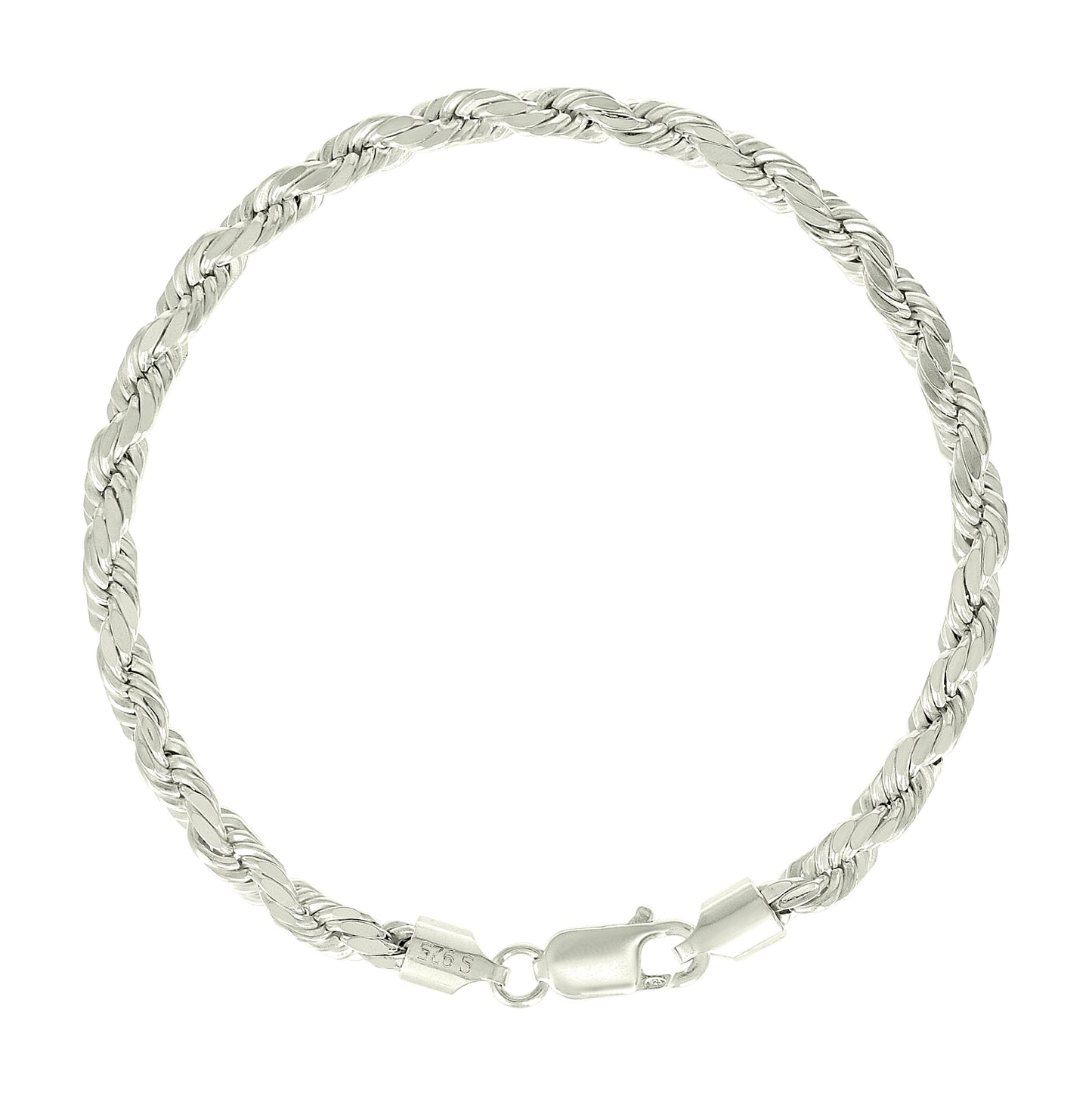 Sterling Silver Hollow Rope Chain