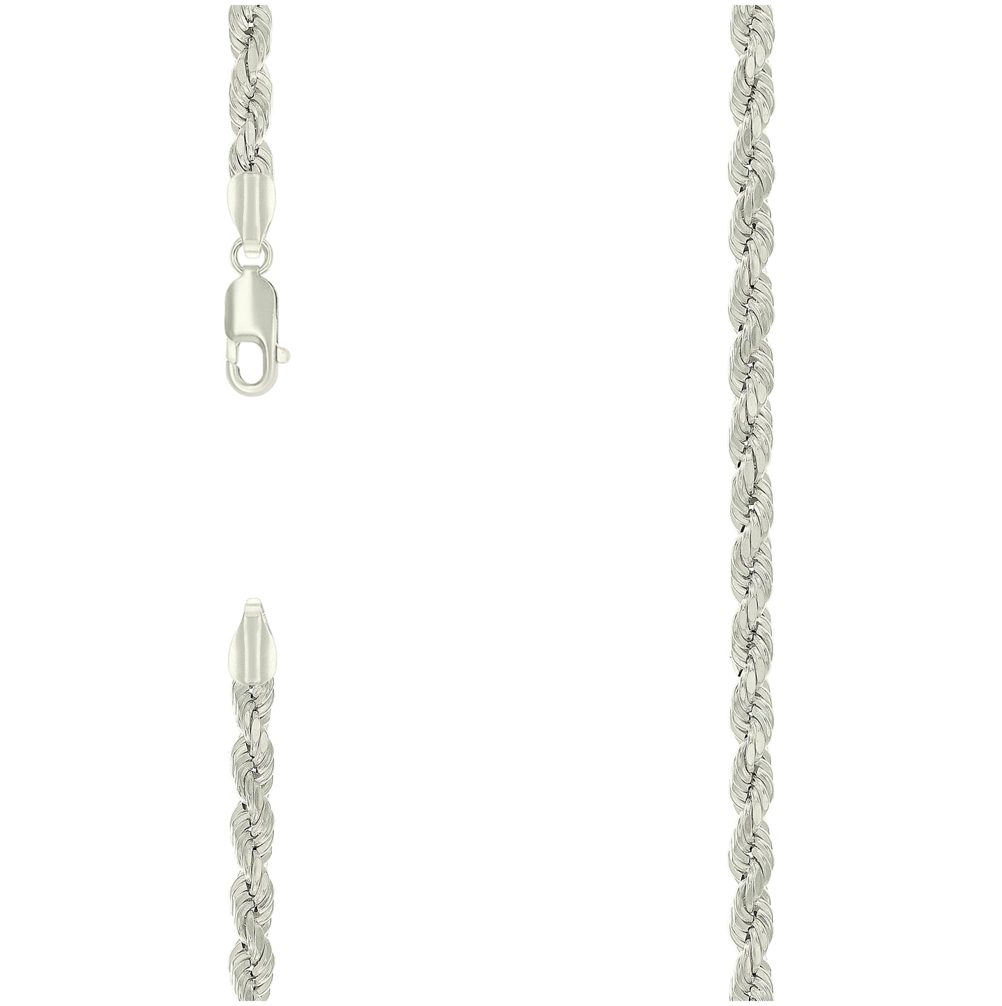 Sterling Silver Hollow Rope Chain