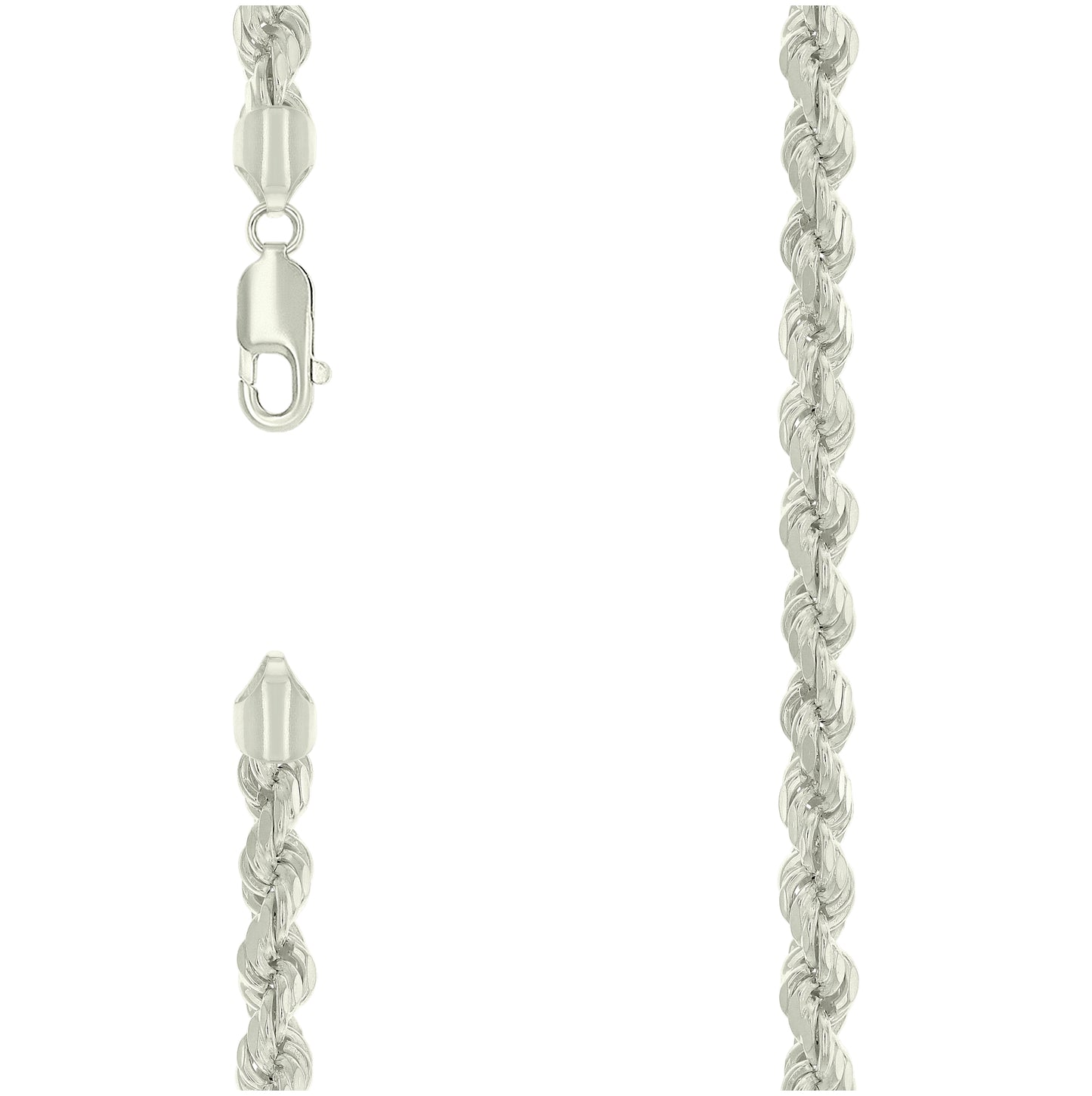Sterling Silver Hollow Rope Chain