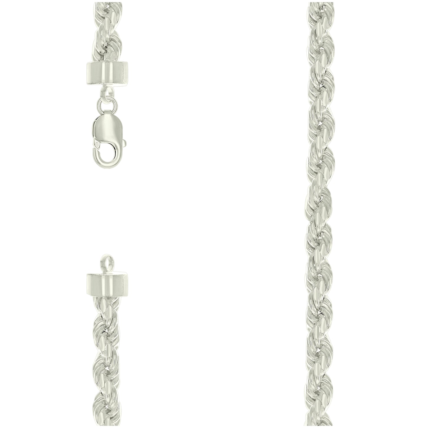 Sterling Silver Hollow Rope Chain