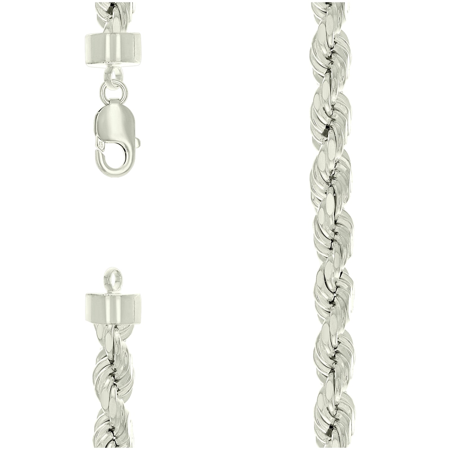 Sterling Silver Hollow Rope Chain