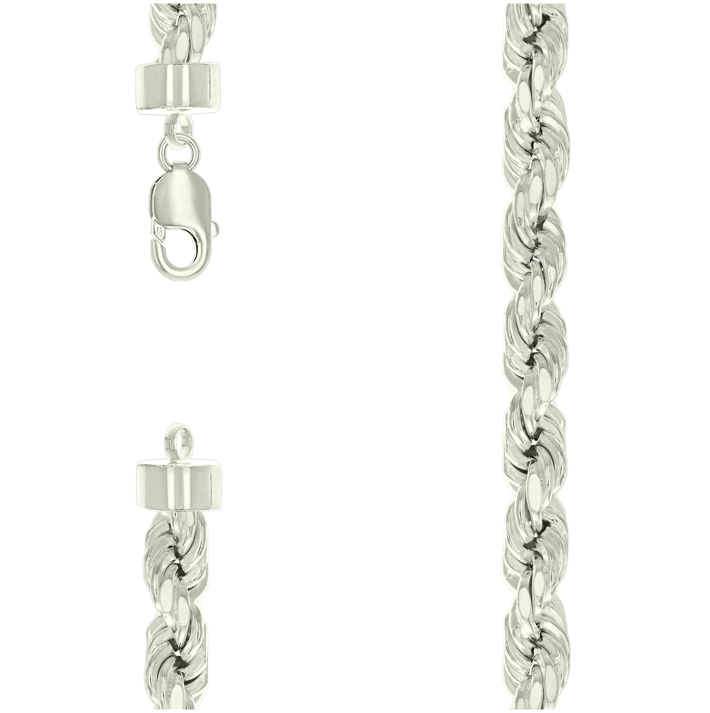 Sterling Silver Hollow Rope Chain
