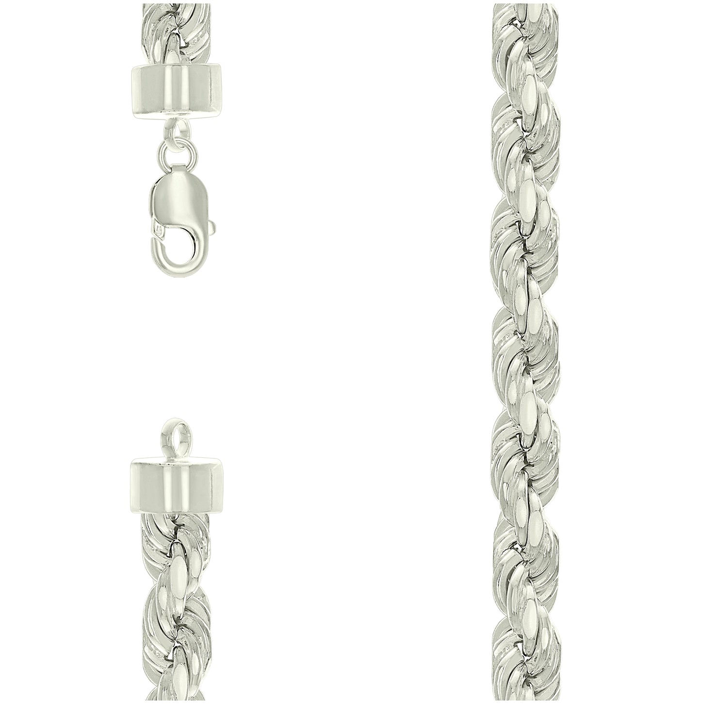 Sterling Silver Hollow Rope Chain