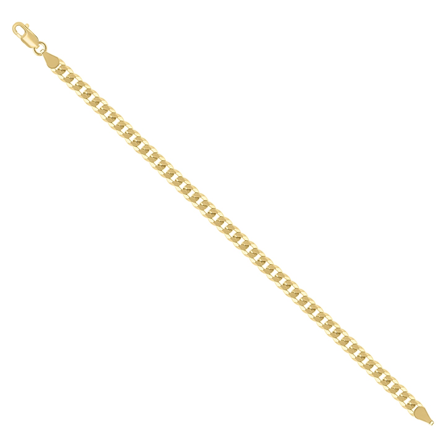 Sterling Silver Yellow-Tone Solid Super Flat Cuban Chain