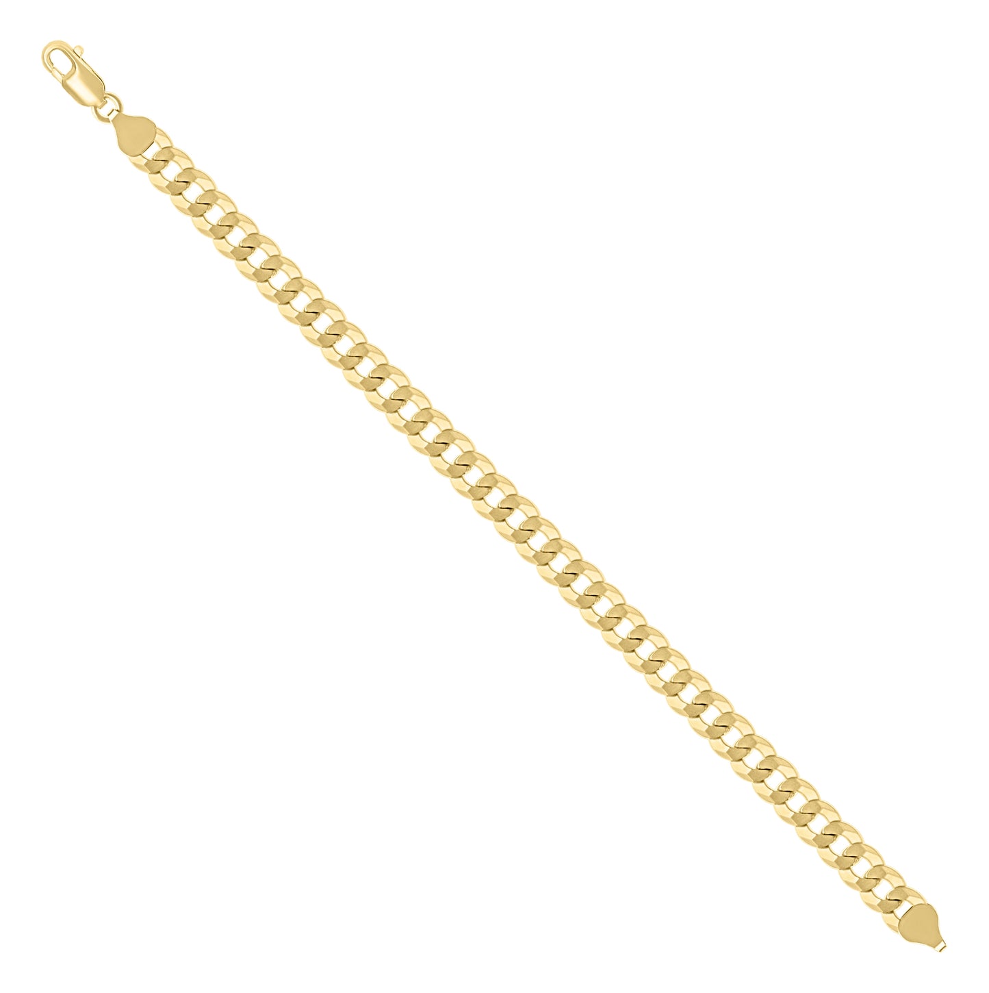 Sterling Silver Yellow-Tone Solid Super Flat Cuban Chain