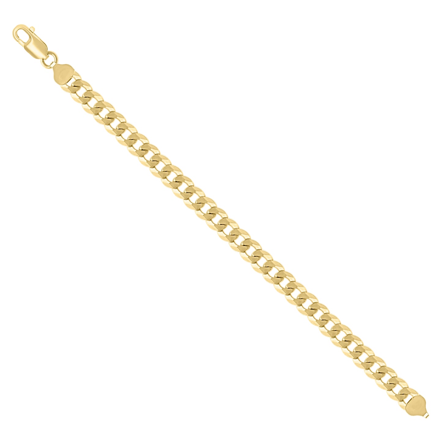 Sterling Silver Yellow-Tone Solid Super Flat Cuban Chain
