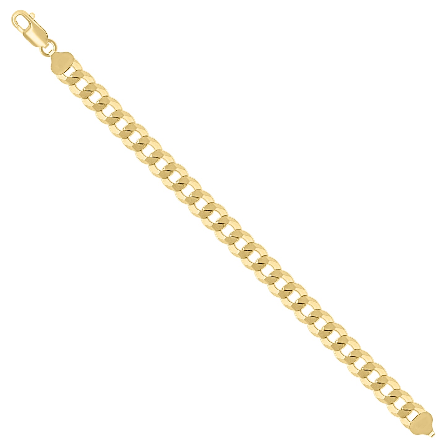 Sterling Silver Yellow-Tone Solid Super Flat Cuban Chain
