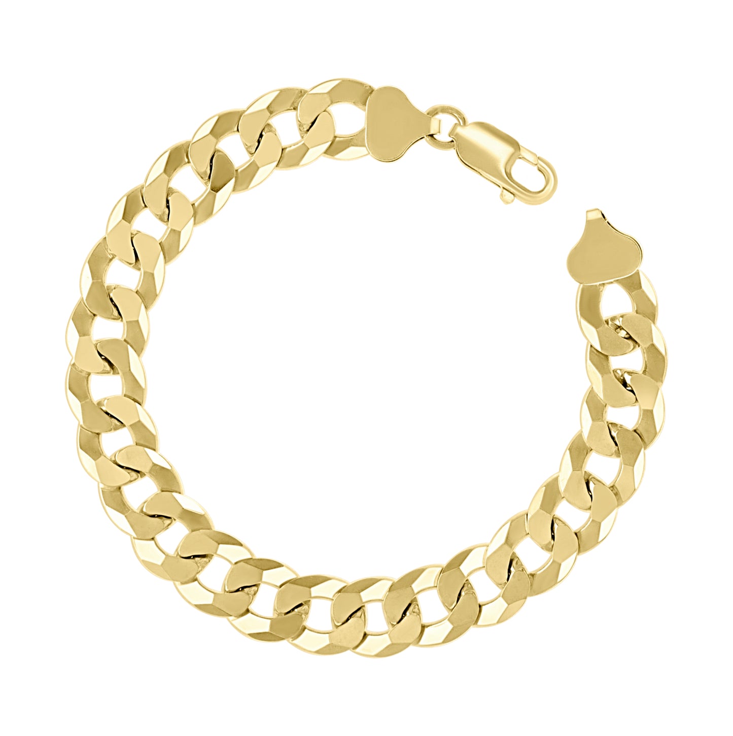 Sterling Silver Yellow-Tone Solid Super Flat Cuban Chain