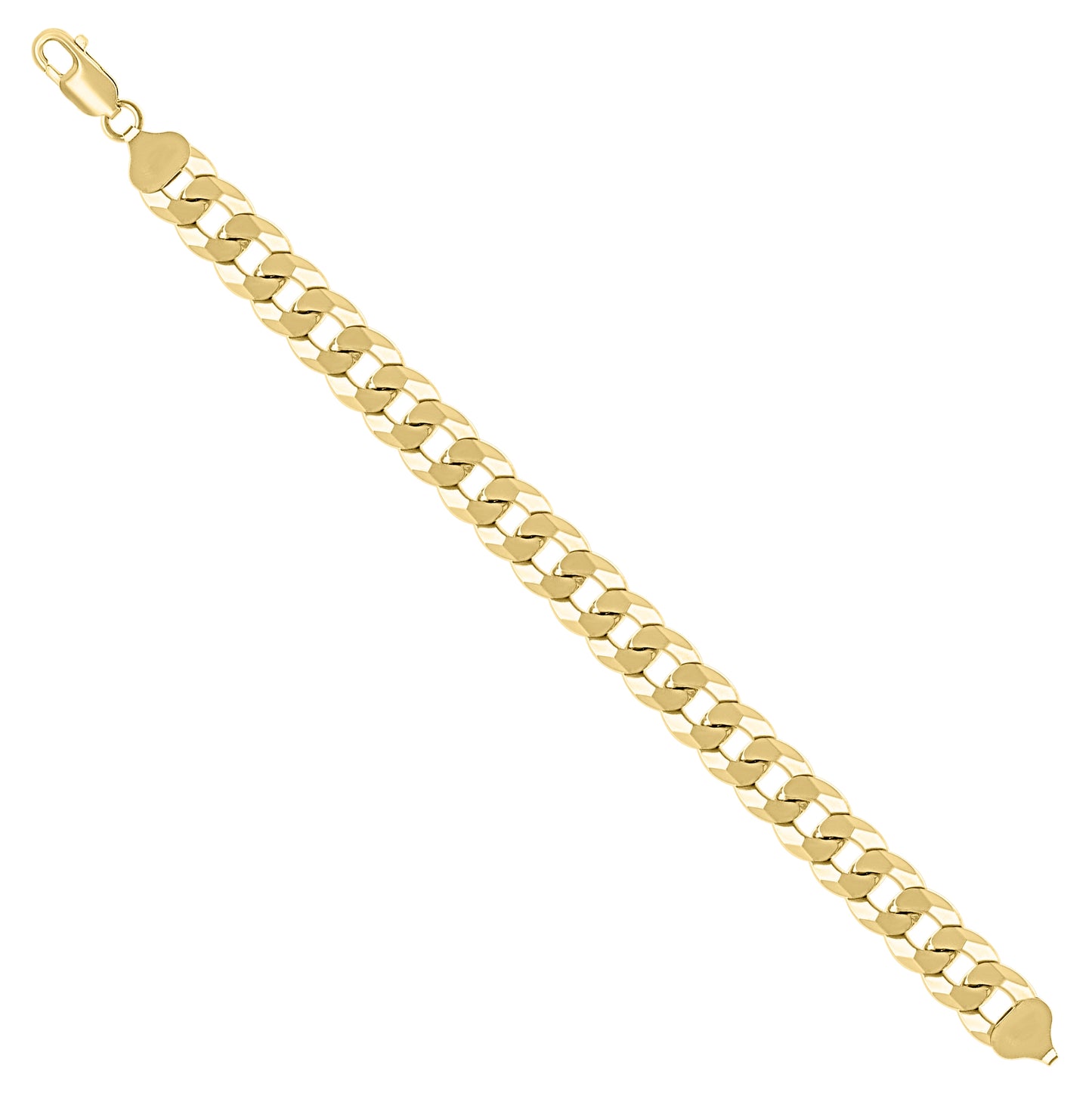Sterling Silver Yellow-Tone Solid Super Flat Cuban Chain