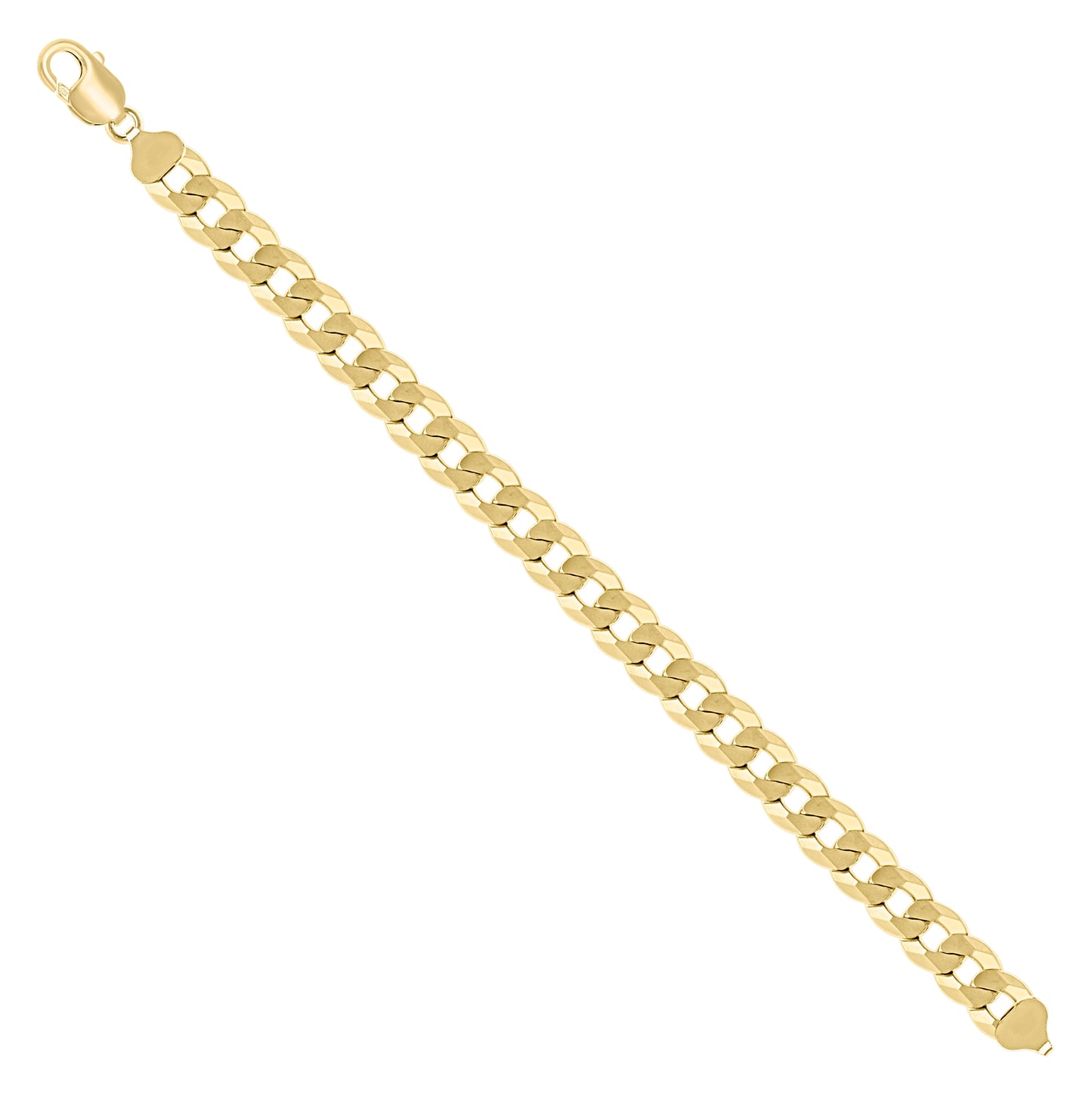 Sterling Silver Yellow-Tone Solid Super Flat Cuban Chain
