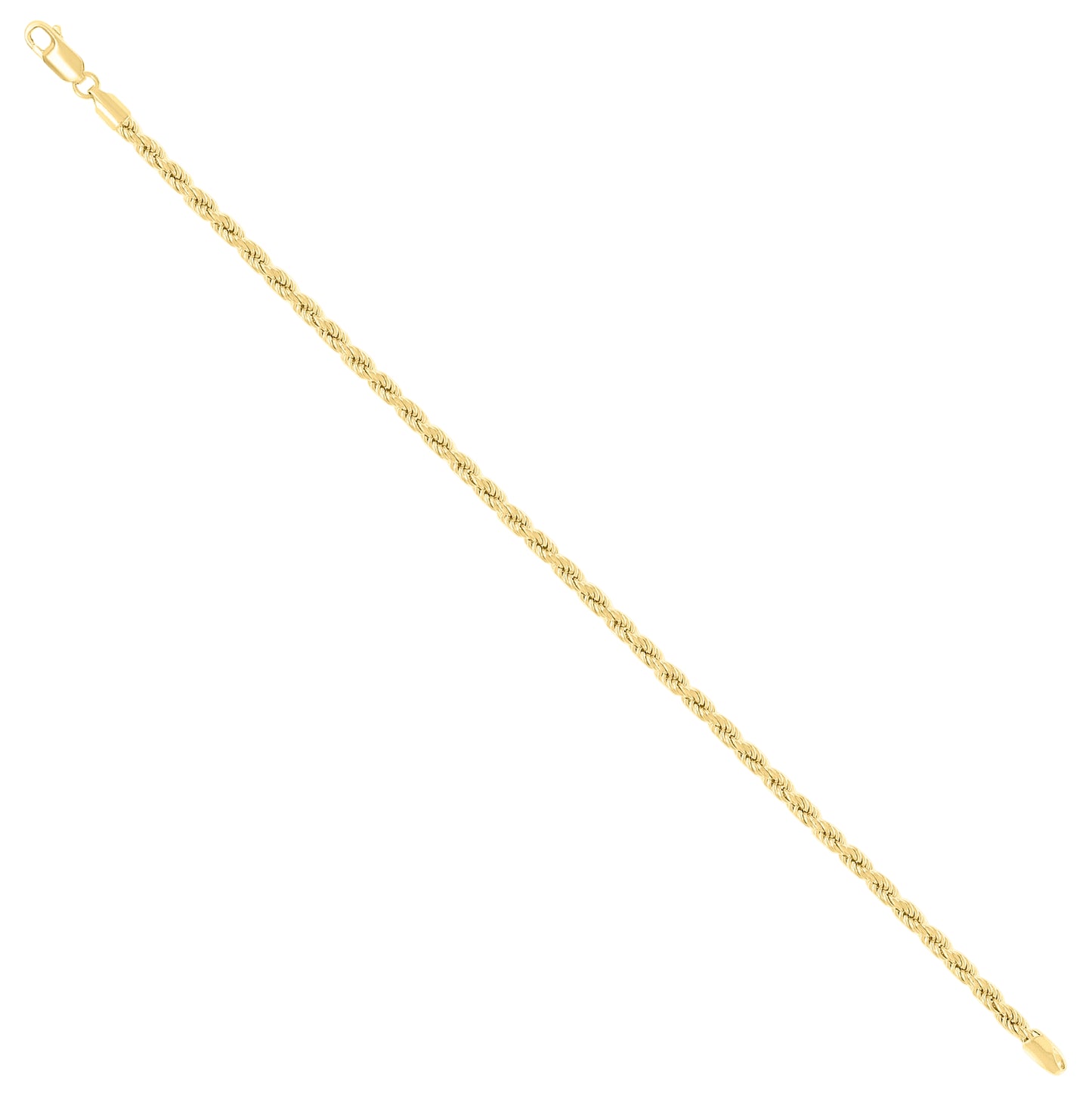 Sterling Silver Yellow-Tone Hollow Rope Chain
