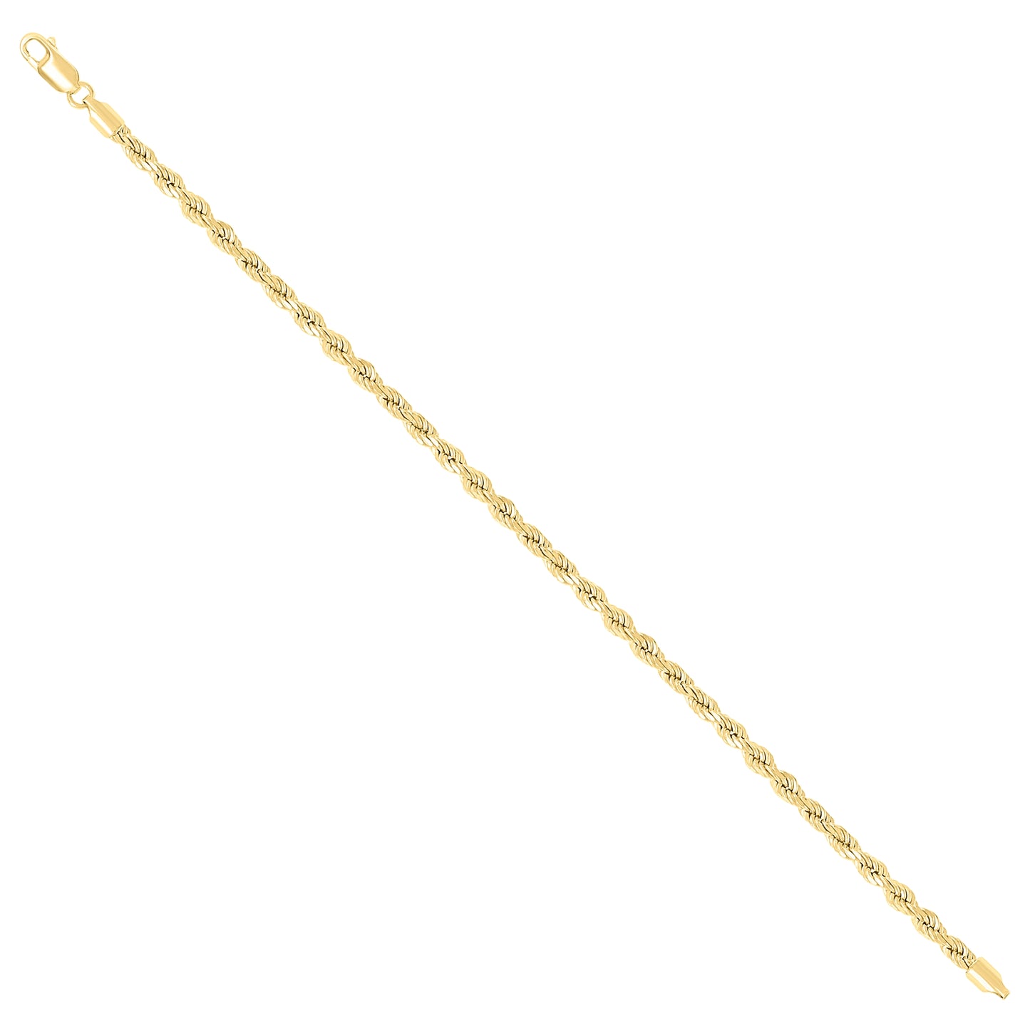 Sterling Silver Yellow-Tone Hollow Rope Chain