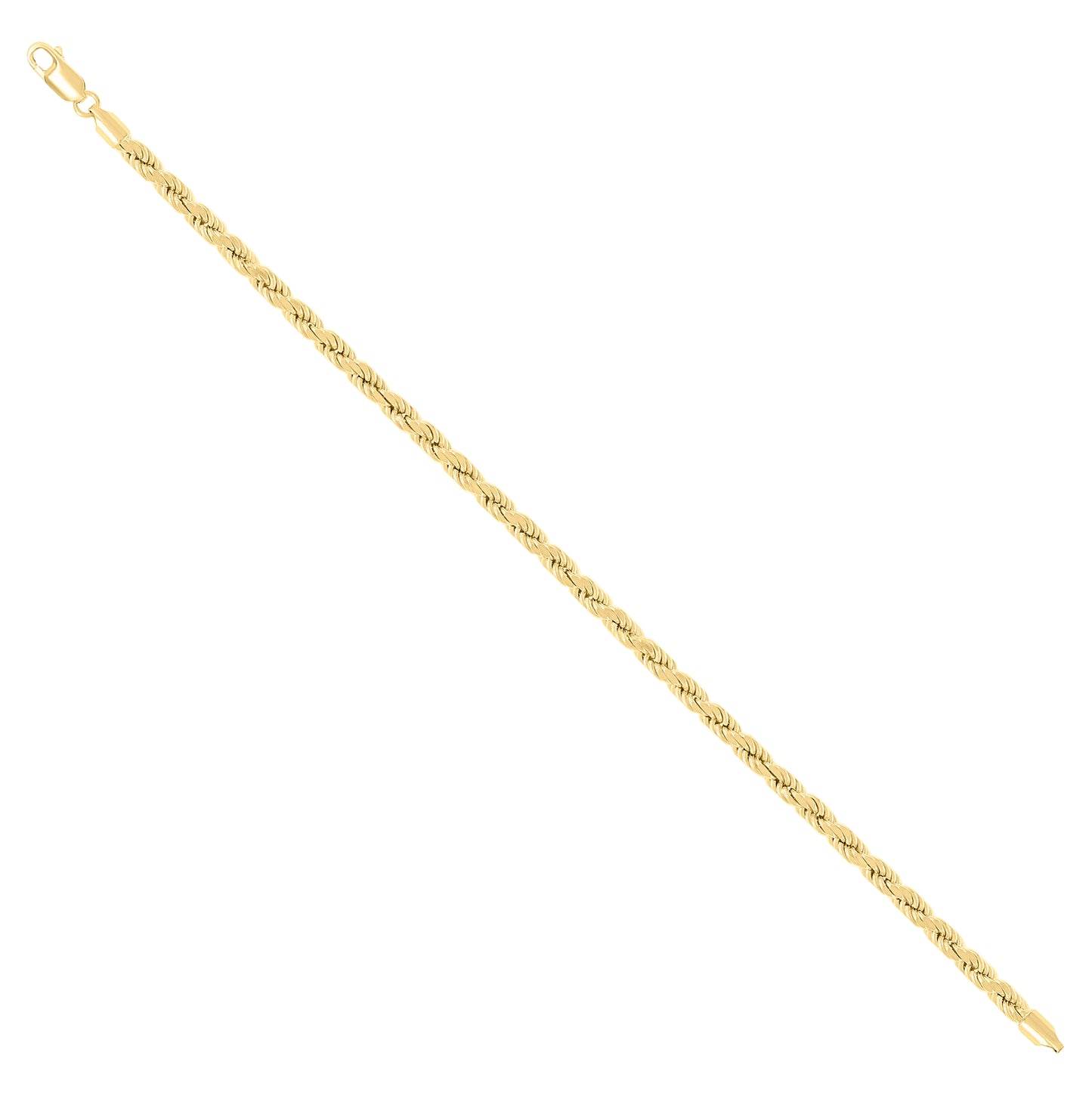 Sterling Silver Yellow-Tone Hollow Rope Chain