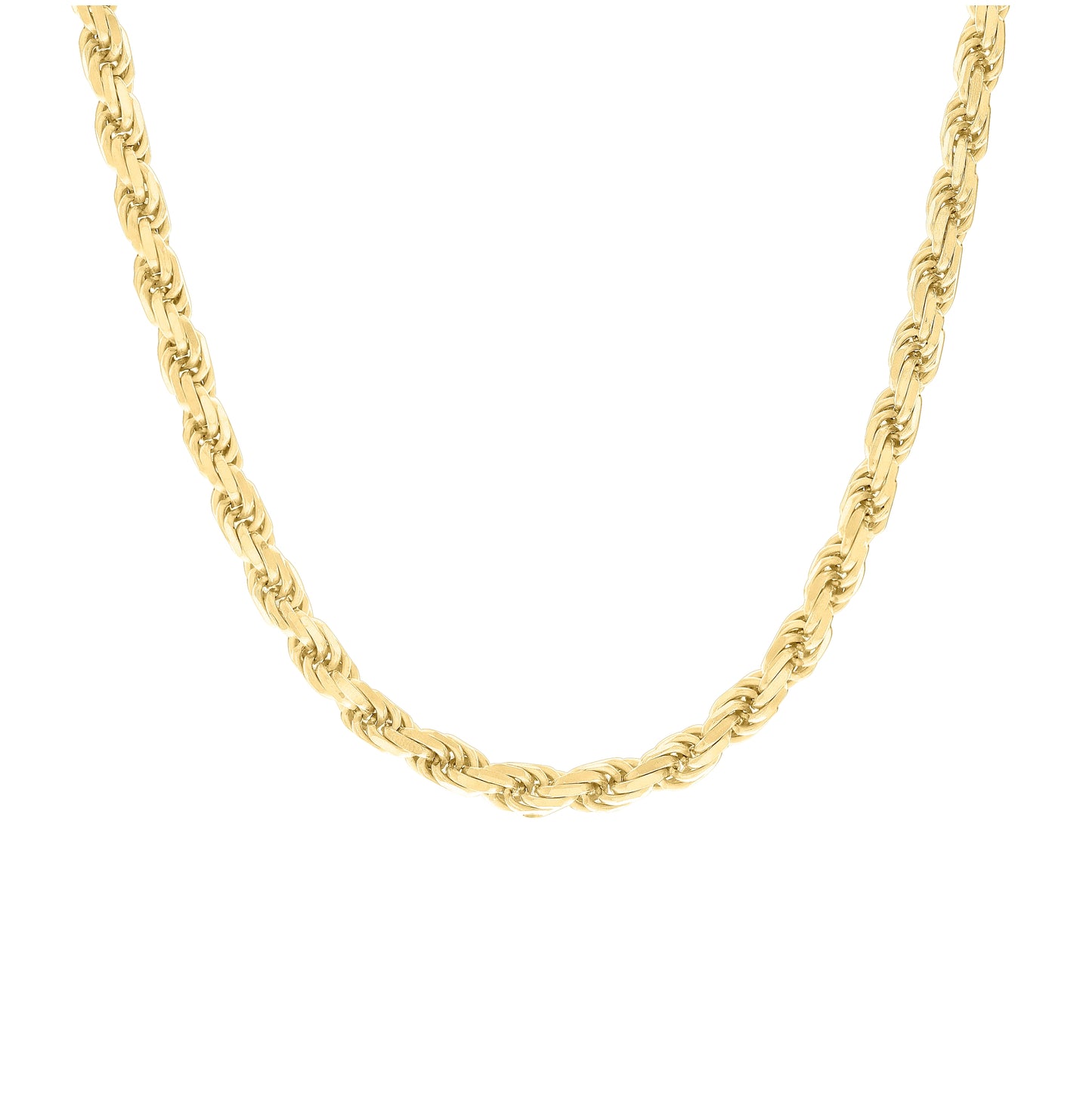 Sterling Silver Yellow-Tone Hollow Rope Chain