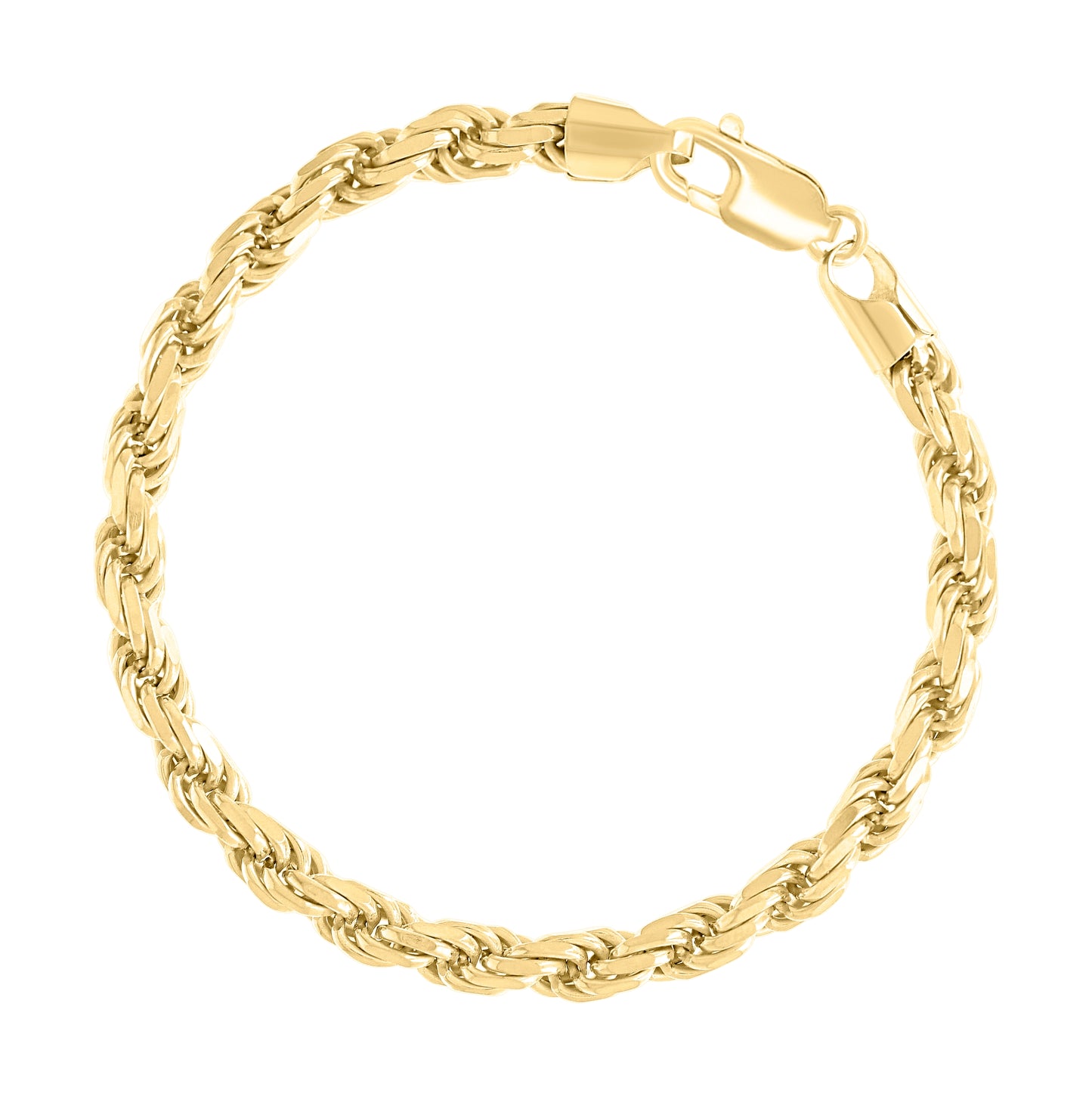 Sterling Silver Yellow-Tone Hollow Rope Chain
