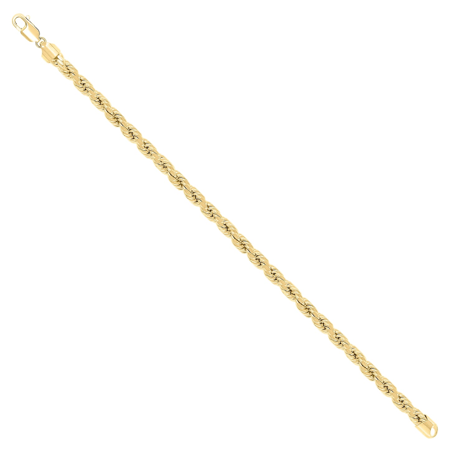 Sterling Silver Yellow-Tone Hollow Rope Chain