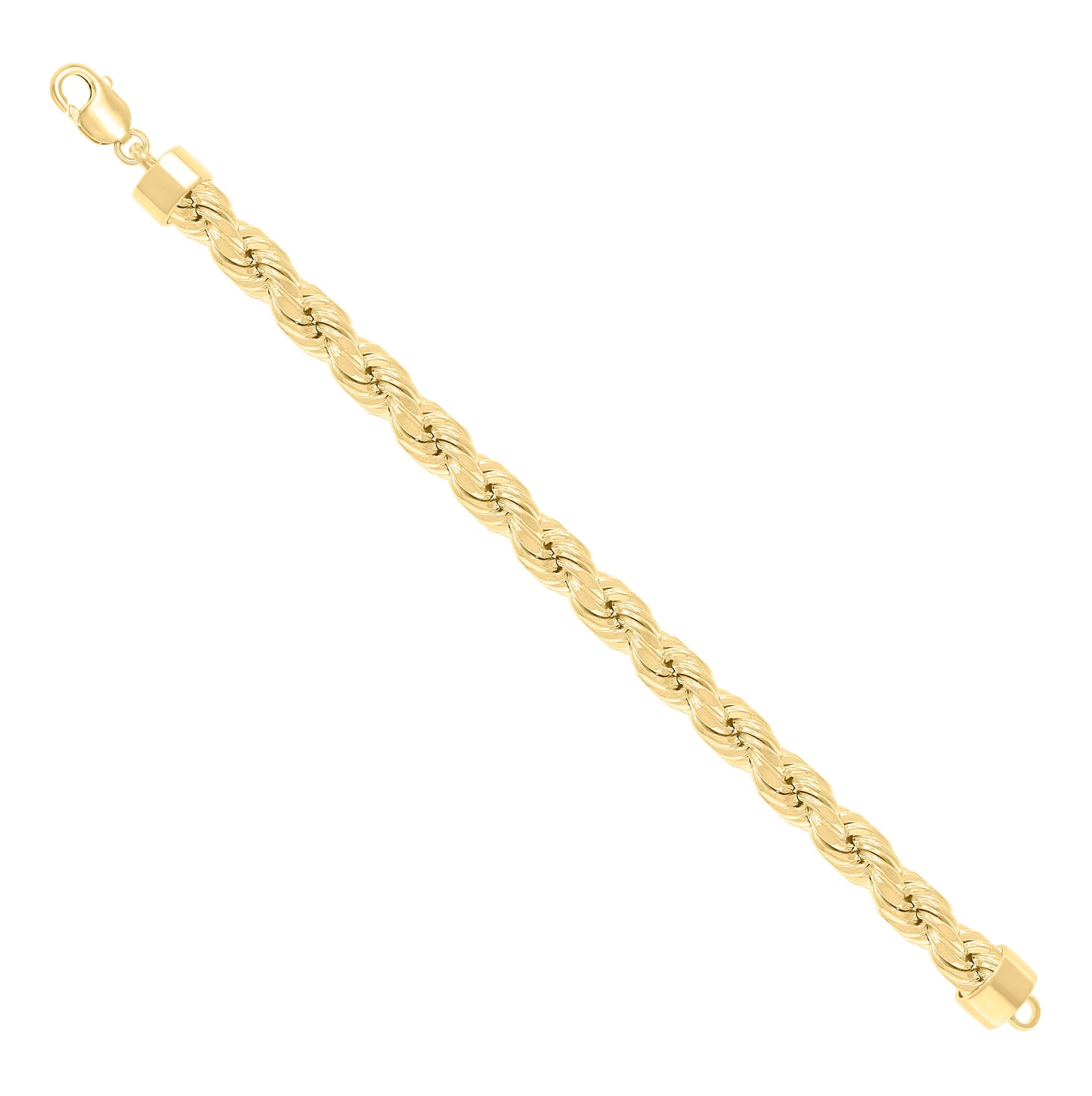 Sterling Silver Yellow-Tone Hollow Rope Chain