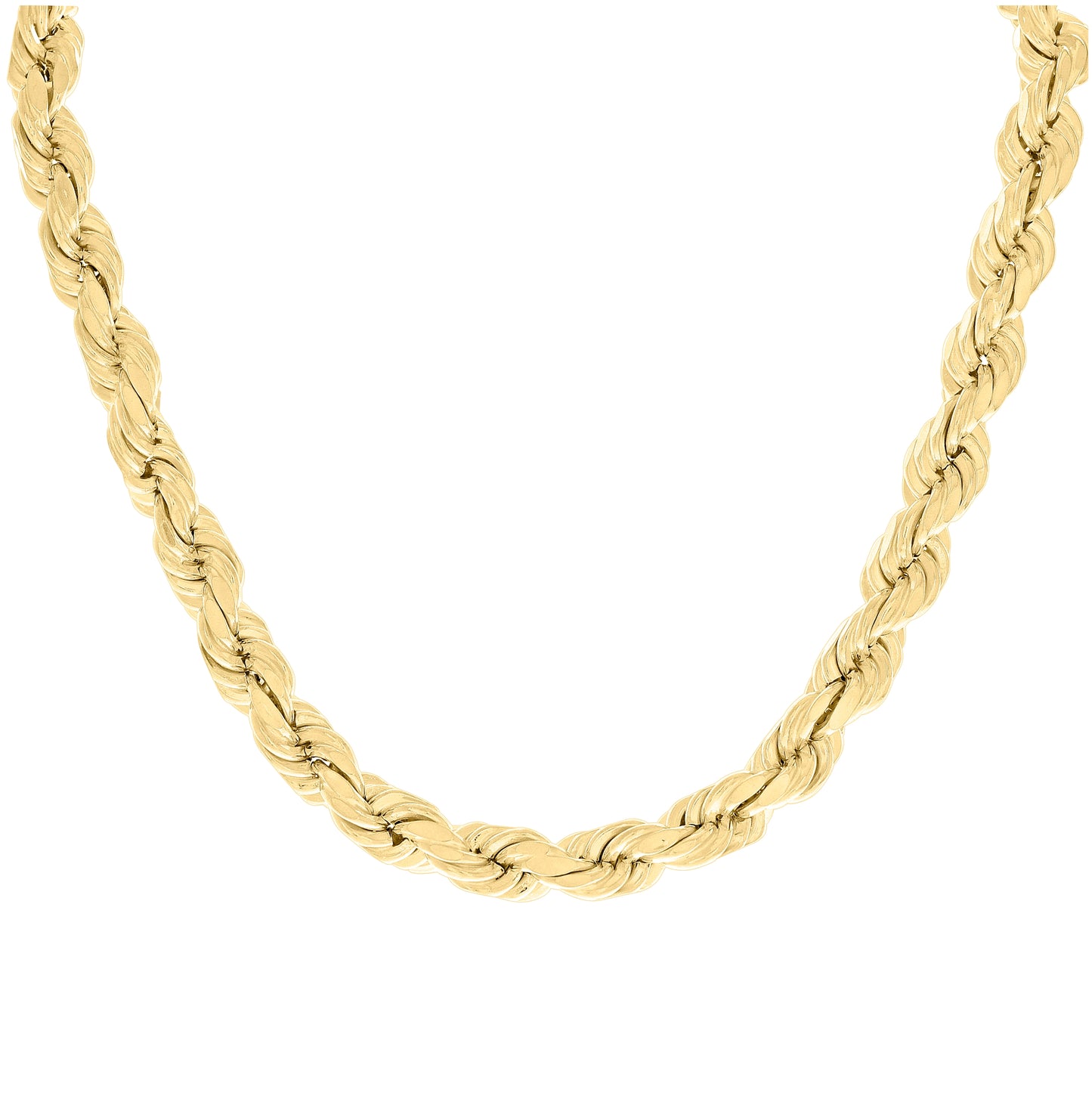 Sterling Silver Yellow-Tone Hollow Rope Chain
