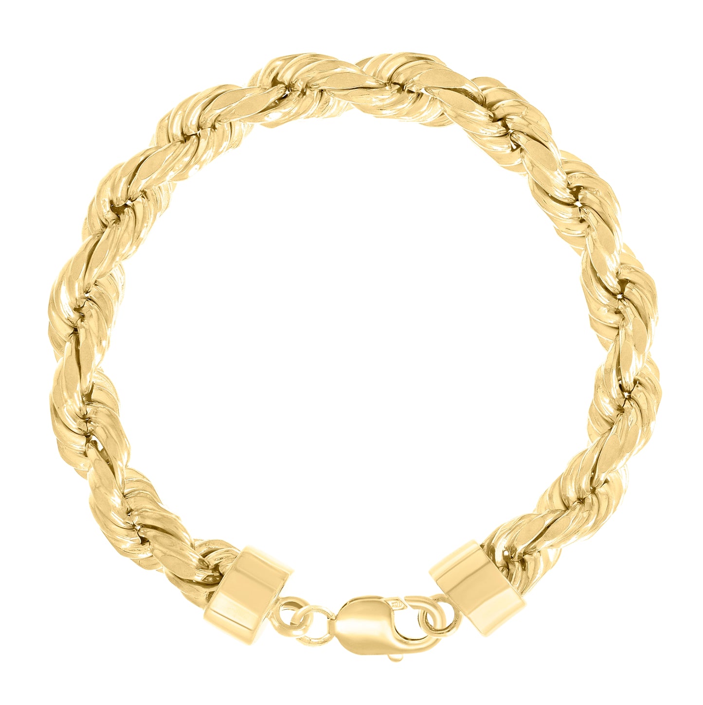 Sterling Silver Yellow-Tone Hollow Rope Chain