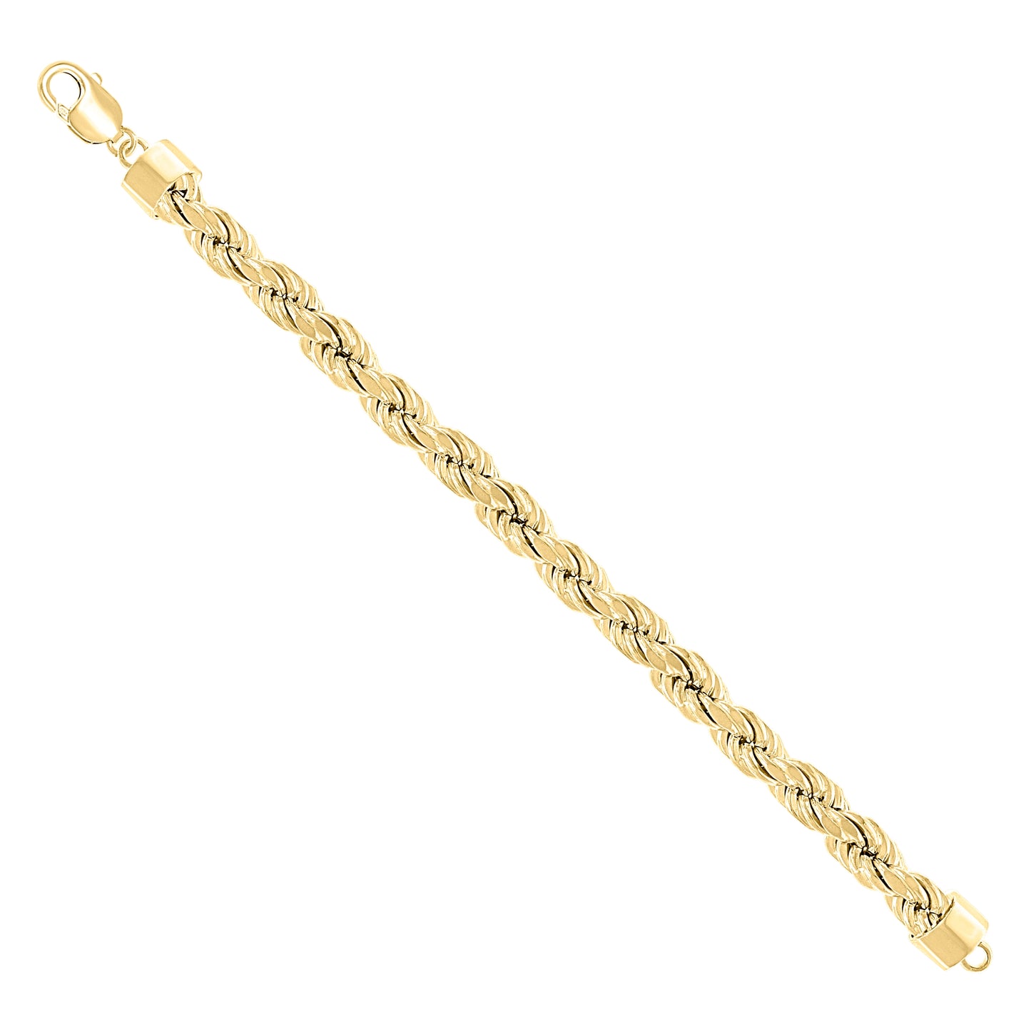 Sterling Silver Yellow-Tone Hollow Rope Chain