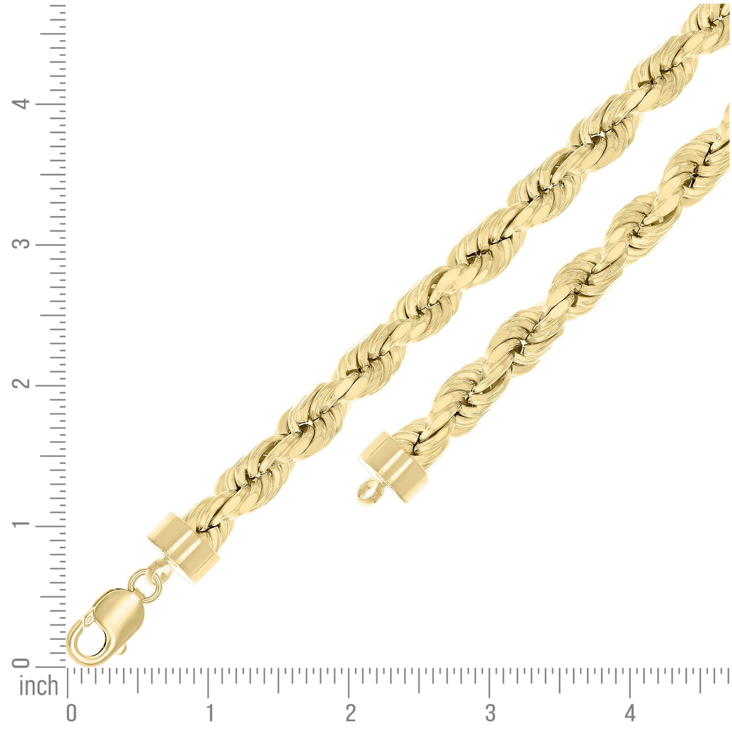 Sterling Silver Yellow-Tone Hollow Rope Chain
