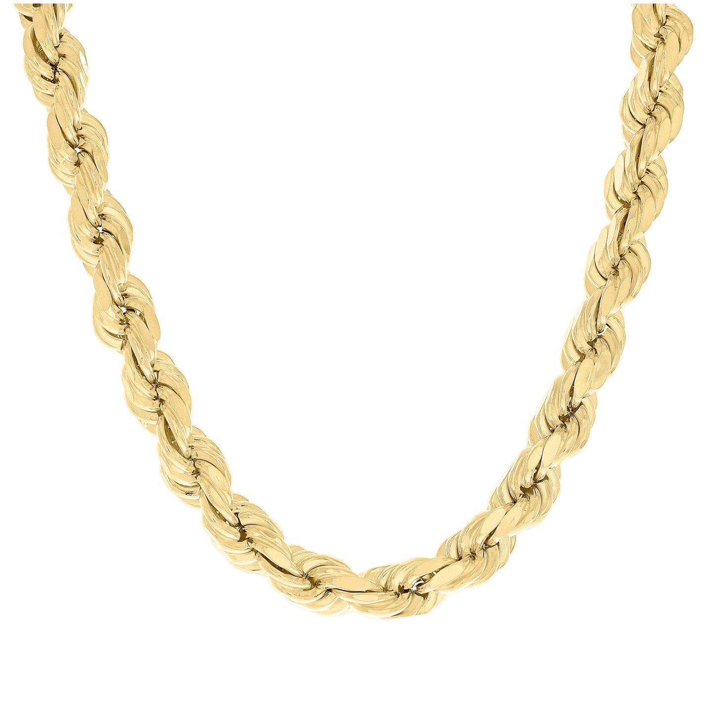 Sterling Silver Yellow-Tone Hollow Rope Chain