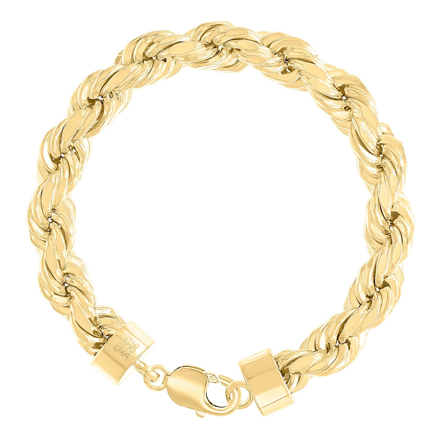Sterling Silver Yellow-Tone Hollow Rope Chain