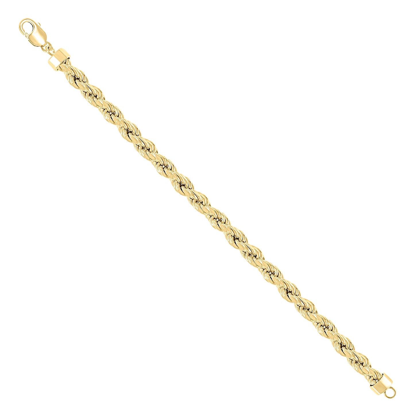 Sterling Silver Yellow-Tone Hollow Rope Chain