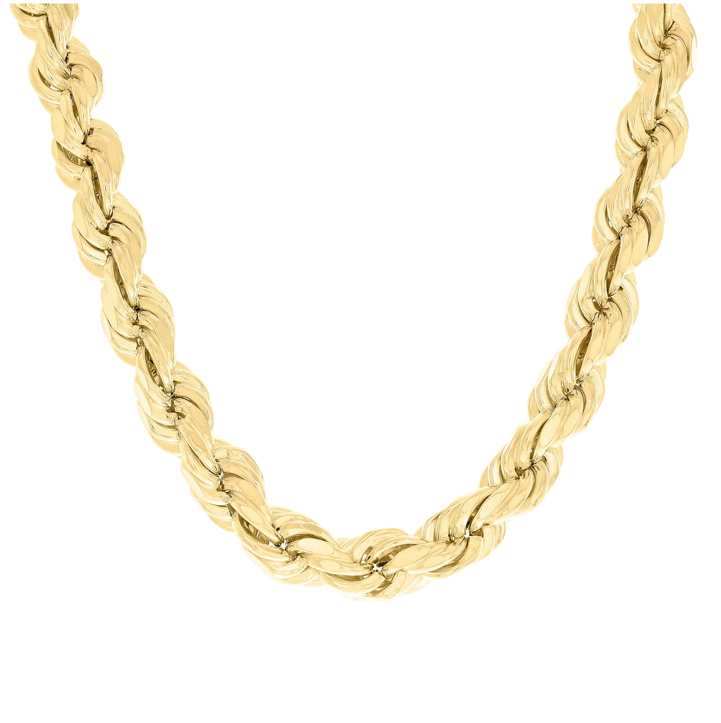 Sterling Silver Yellow-Tone Hollow Rope Chain
