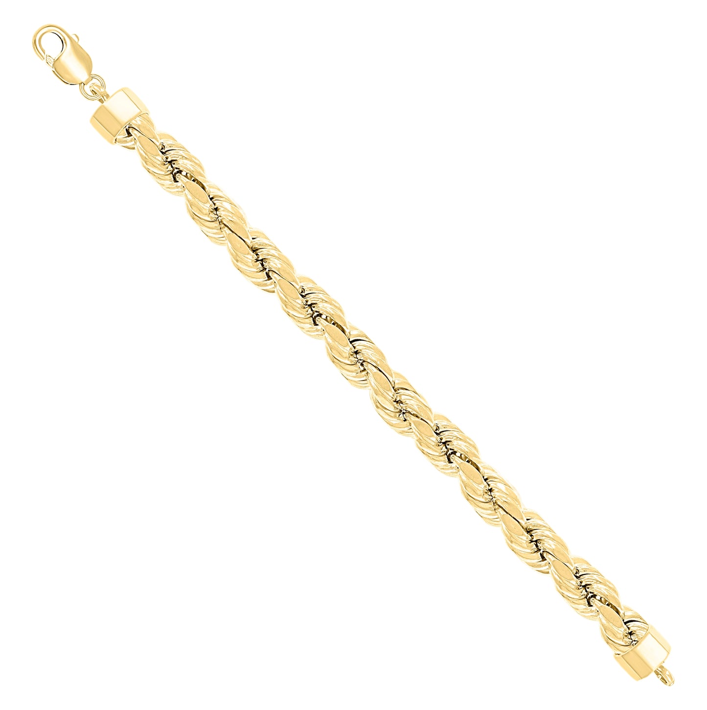 Sterling Silver Yellow-Tone Hollow Rope Chain