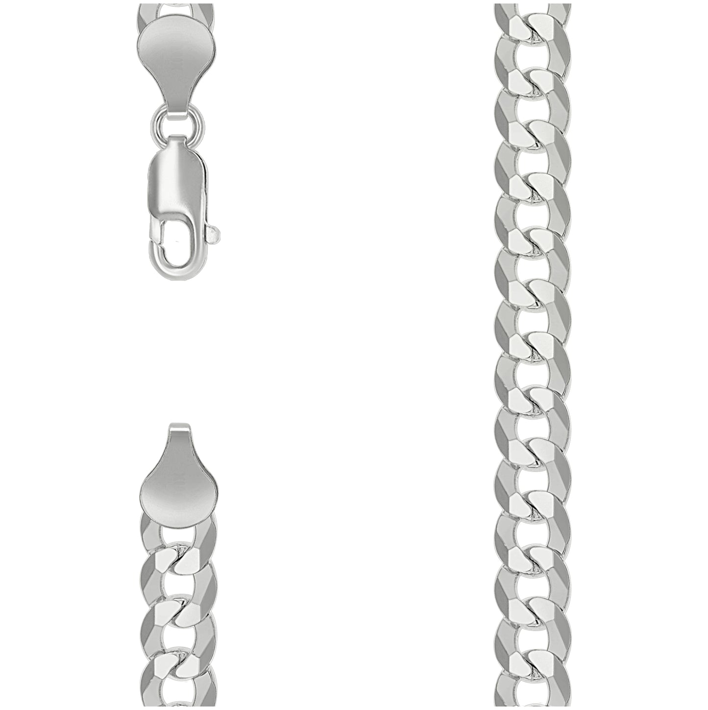 Sterling Silver Solid Super Flat Cuban Chain