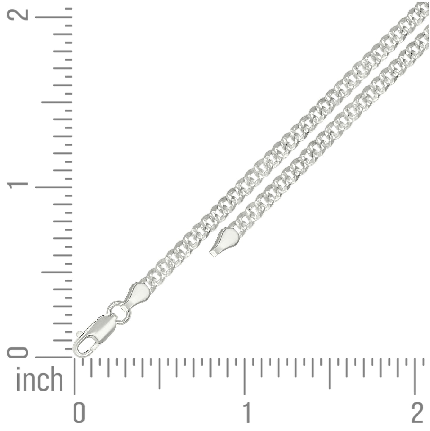 Sterling Silver Solid Pave Super Flat Cuban Chain