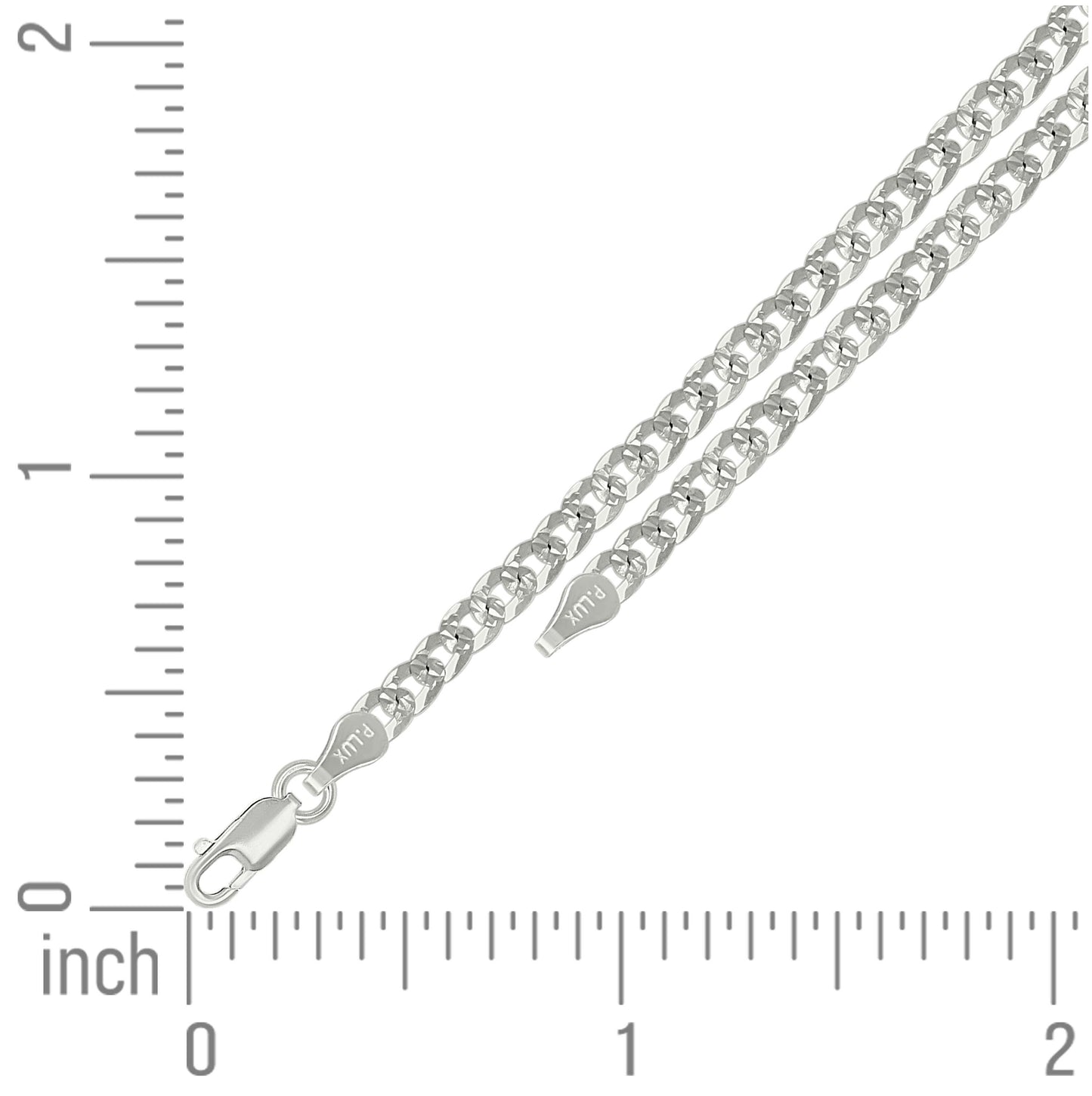 Sterling Silver Solid Pave Super Flat Cuban Chain