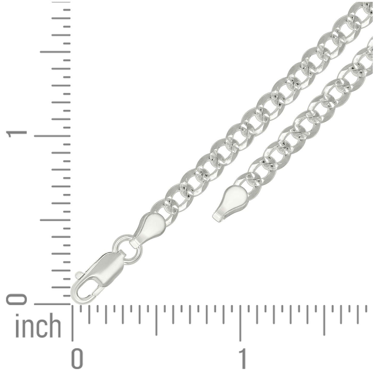 Sterling Silver Solid Pave Super Flat Cuban Chain
